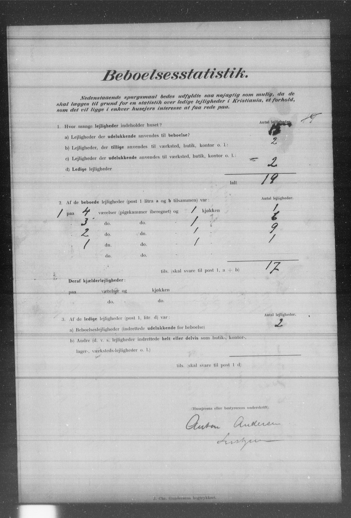 OBA, Municipal Census 1902 for Kristiania, 1902, p. 1249