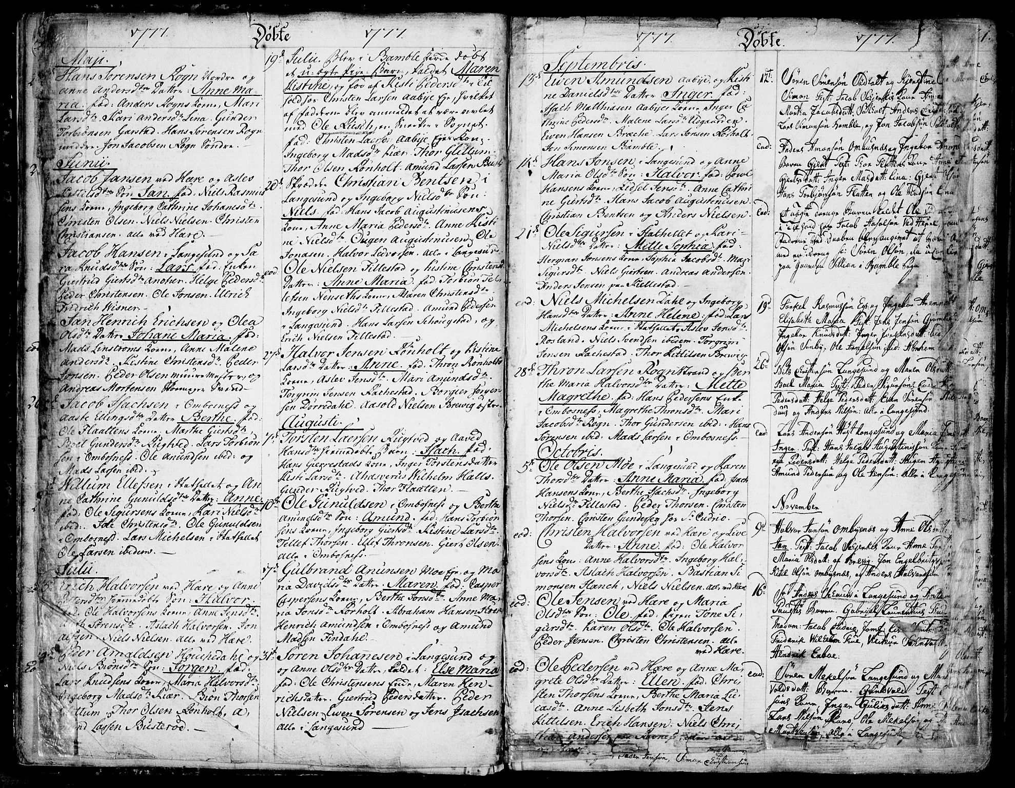 Bamble kirkebøker, SAKO/A-253/F/Fa/L0002: Parish register (official) no. I 2, 1775-1814, p. 18-19