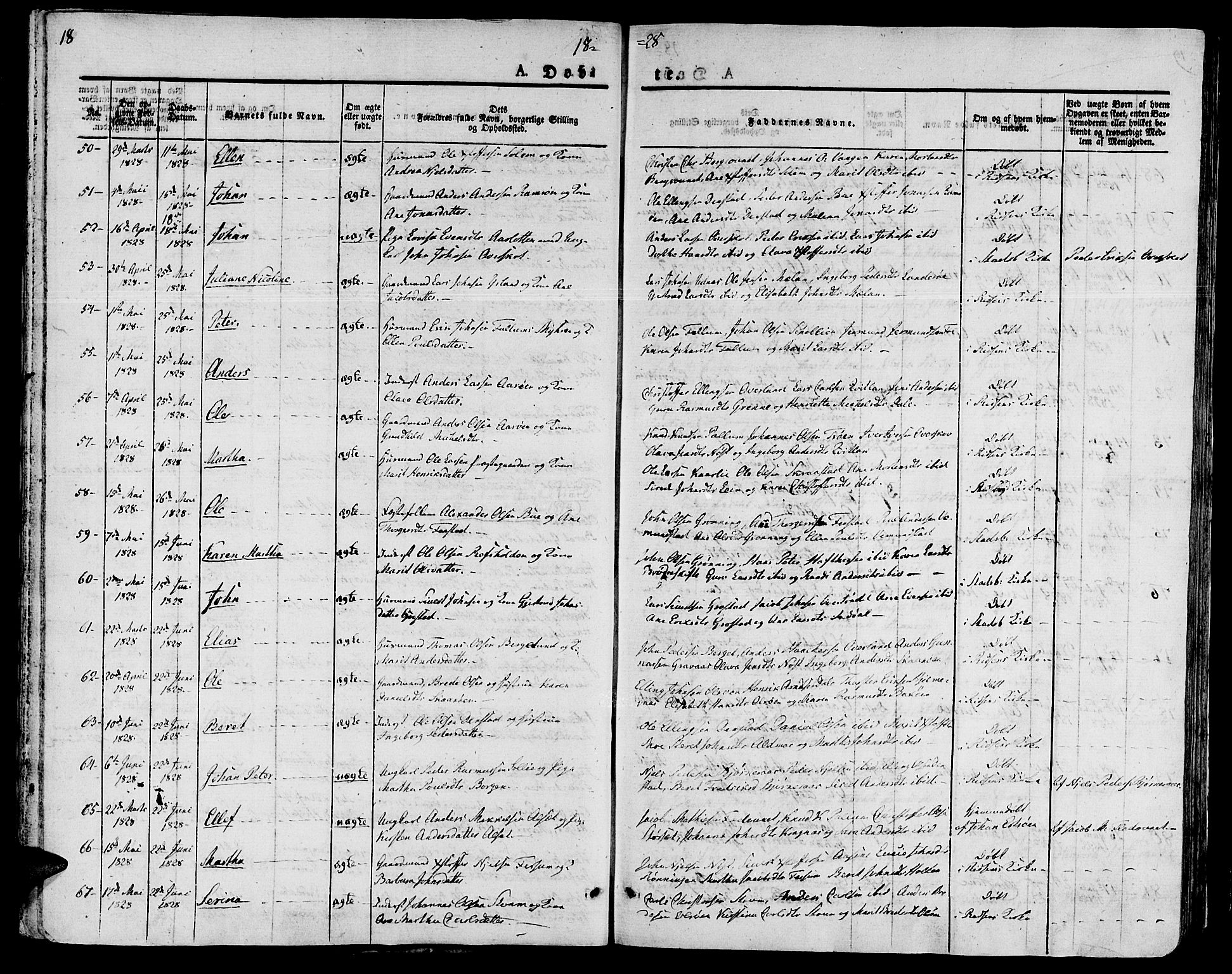 Ministerialprotokoller, klokkerbøker og fødselsregistre - Sør-Trøndelag, AV/SAT-A-1456/646/L0609: Parish register (official) no. 646A07, 1826-1838, p. 18