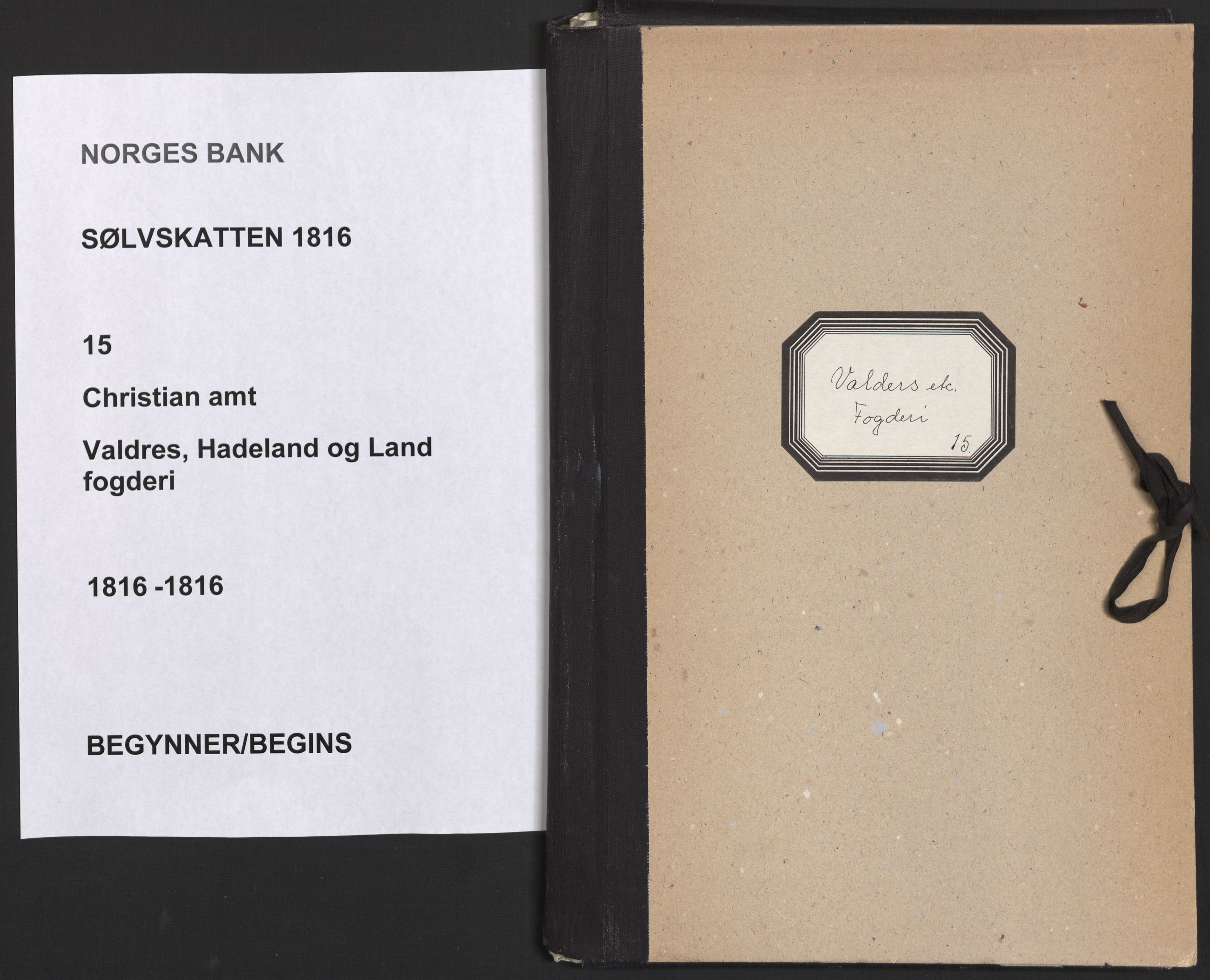 Sølvskatten 1816, NOBA/SOLVSKATTEN/A/L0014: Bind 15: Hadeland og Land fogderi, 1816, p. 1