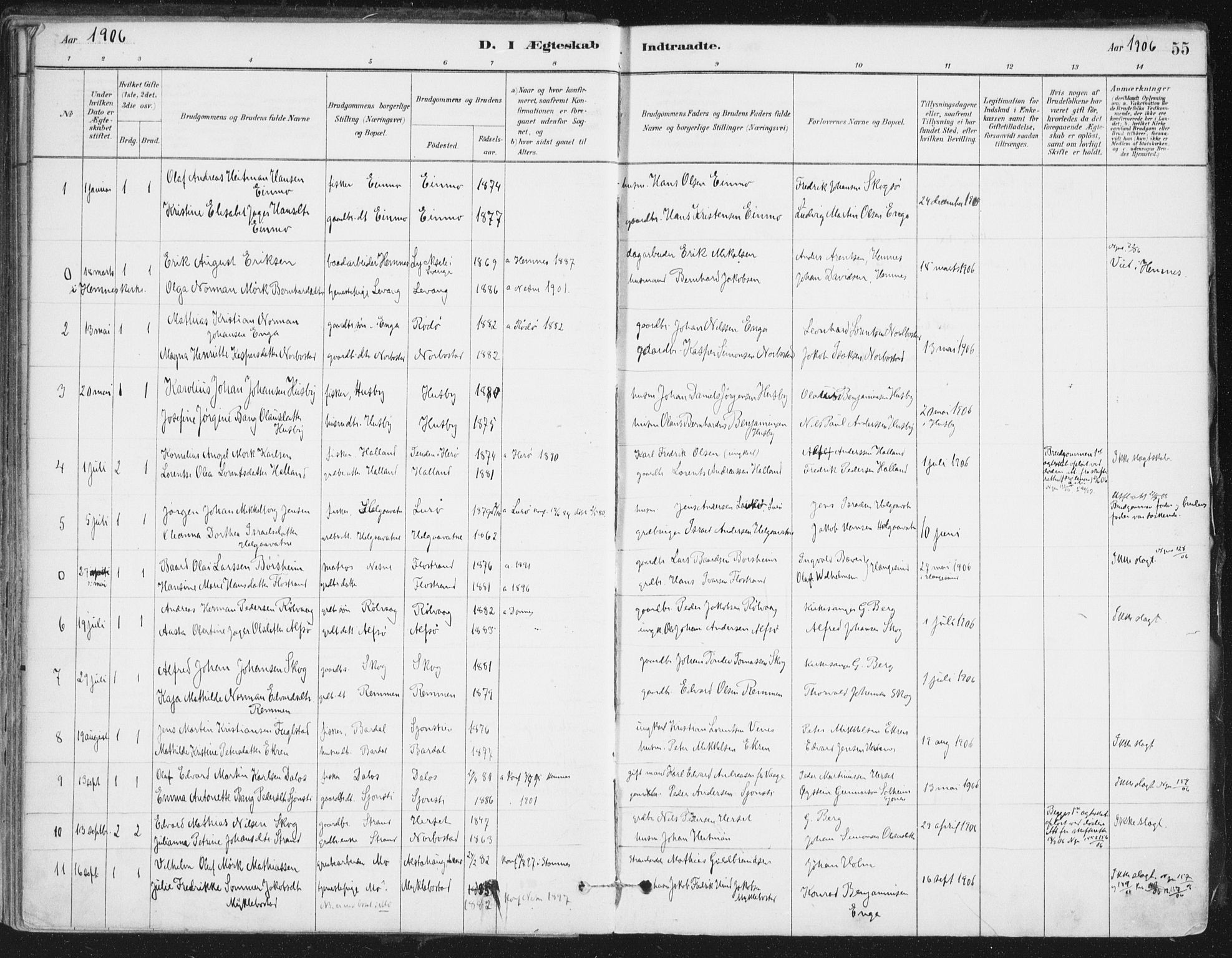 Ministerialprotokoller, klokkerbøker og fødselsregistre - Nordland, AV/SAT-A-1459/838/L0553: Parish register (official) no. 838A11, 1880-1910, p. 55