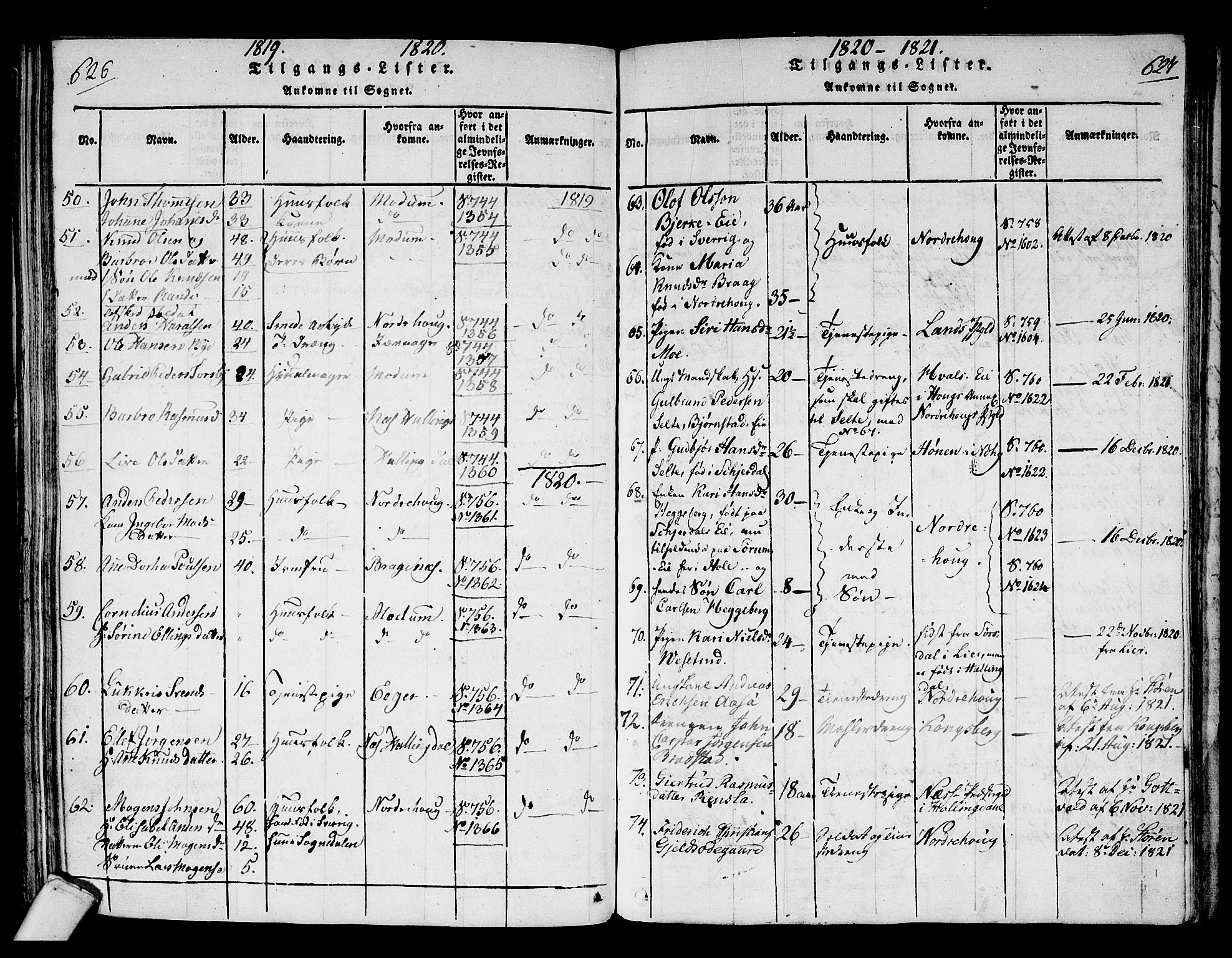 Hole kirkebøker, SAKO/A-228/F/Fa/L0004: Parish register (official) no. I 4, 1814-1833, p. 626-627
