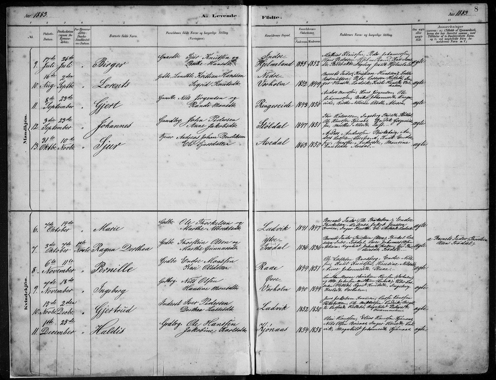 Lavik sokneprestembete, AV/SAB-A-80901: Parish register (copy) no. A 2, 1882-1910, p. 8