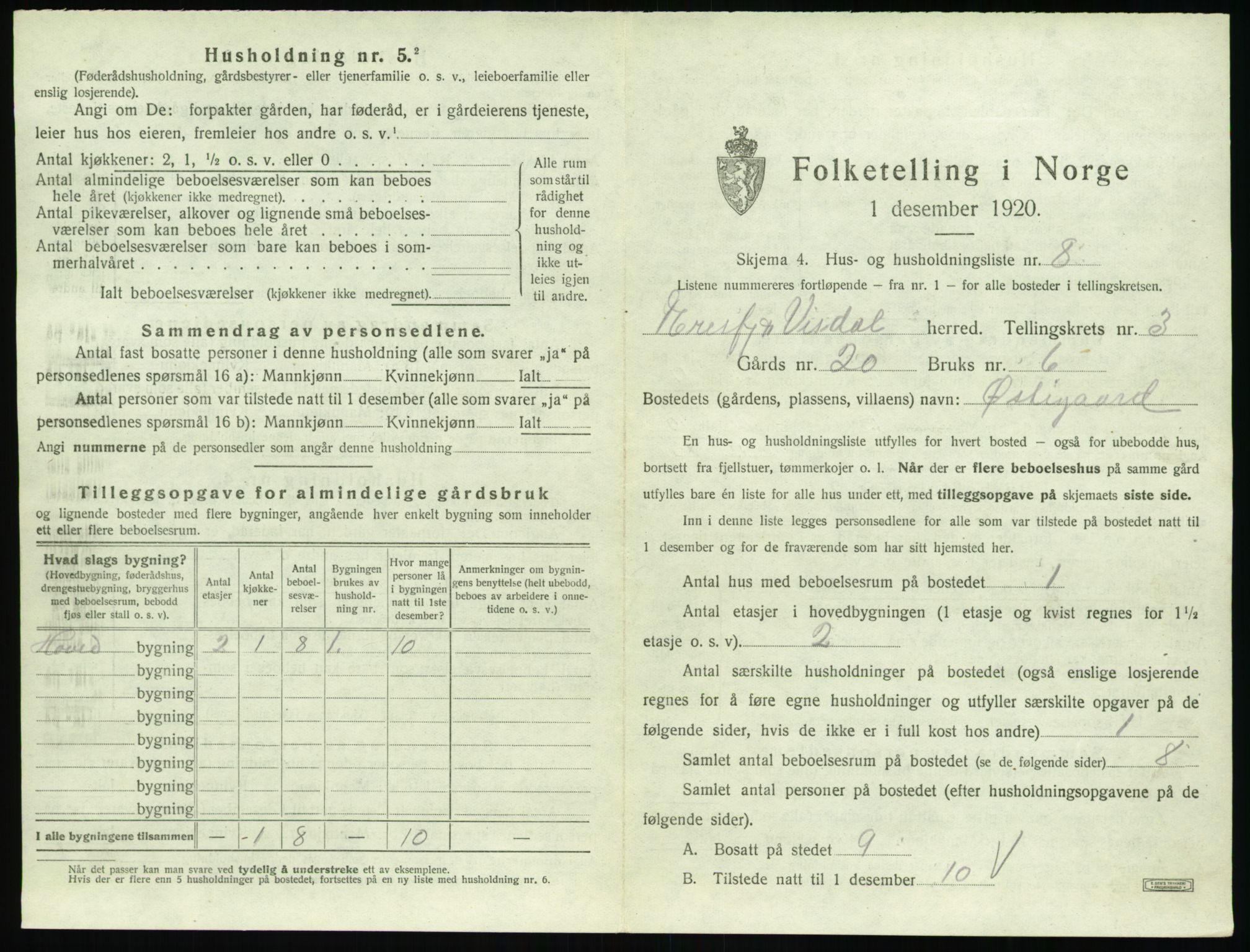 SAT, 1920 census for Eresfjord og Vistdal, 1920, p. 247