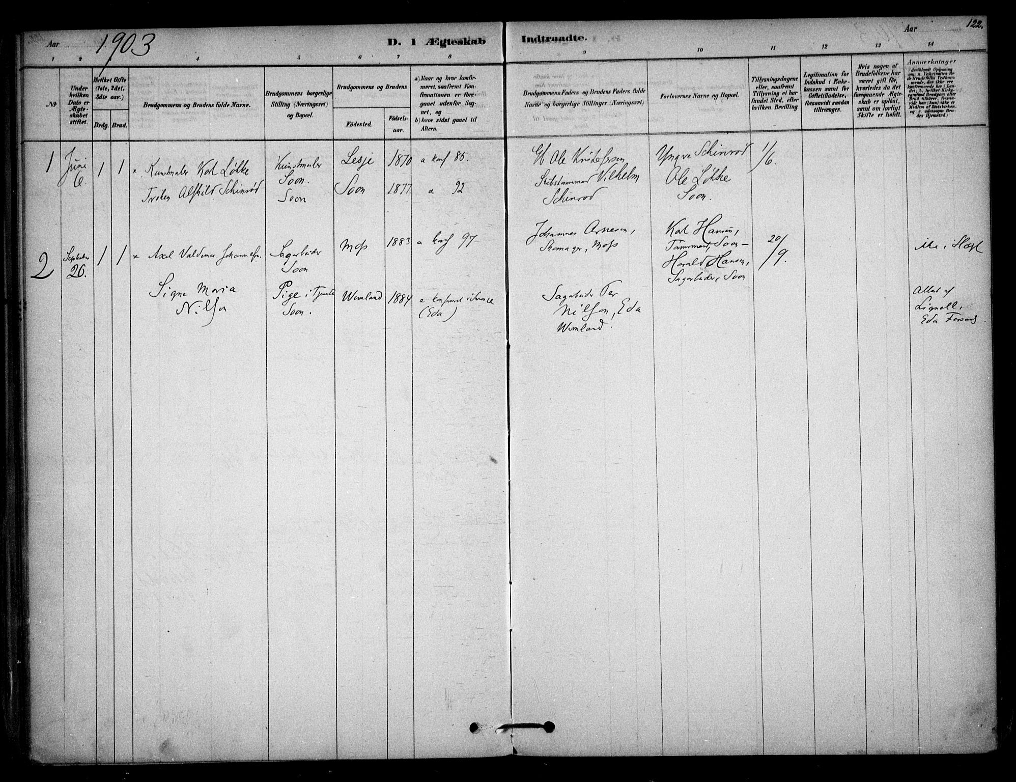 Vestby prestekontor Kirkebøker, SAO/A-10893/F/Fc/L0001: Parish register (official) no. III 1, 1878-1906, p. 122
