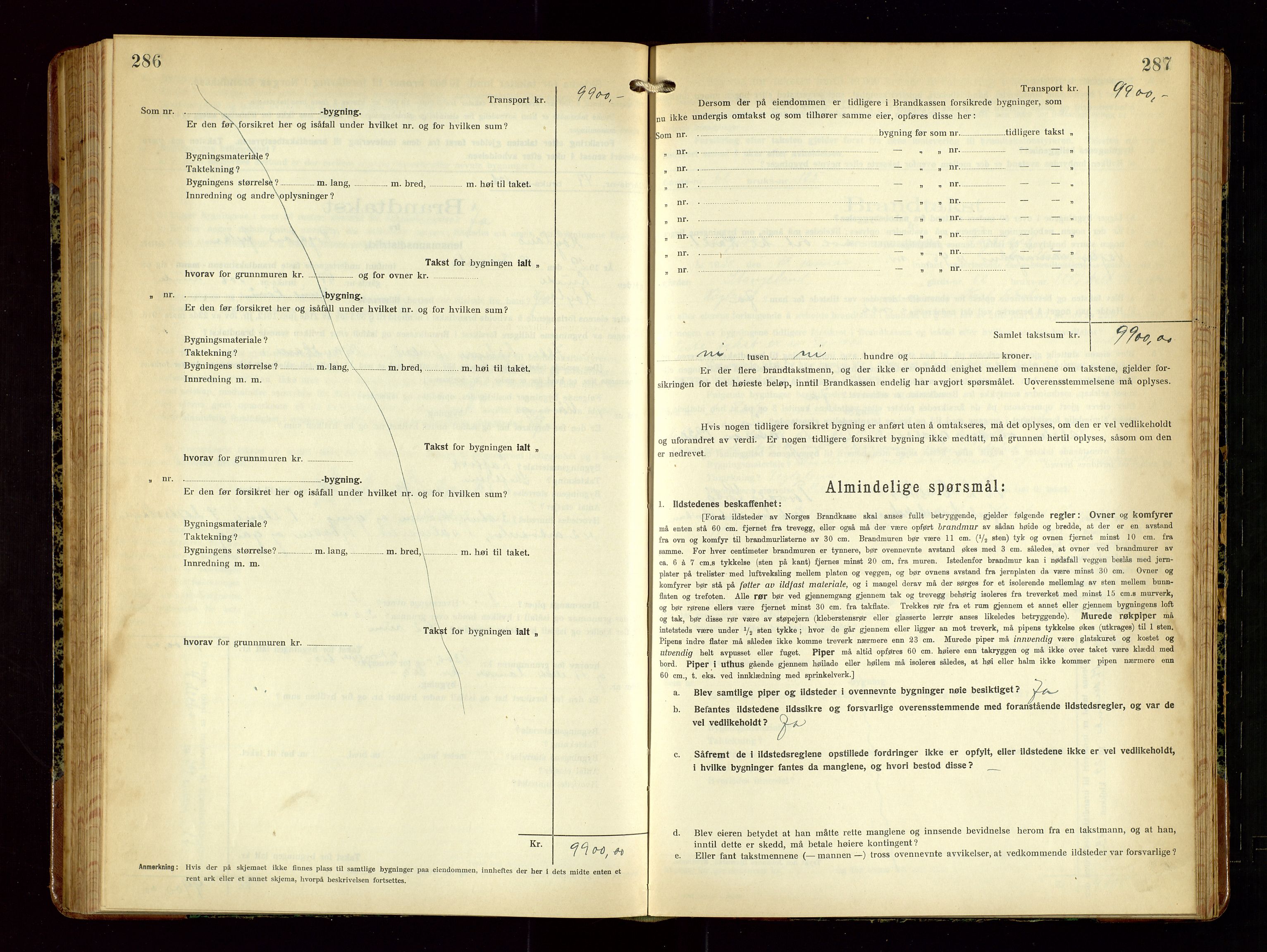 Høyland/Sandnes lensmannskontor, AV/SAST-A-100166/Gob/L0004: "Brandtakstprotokol", 1924-1933, p. 286-287