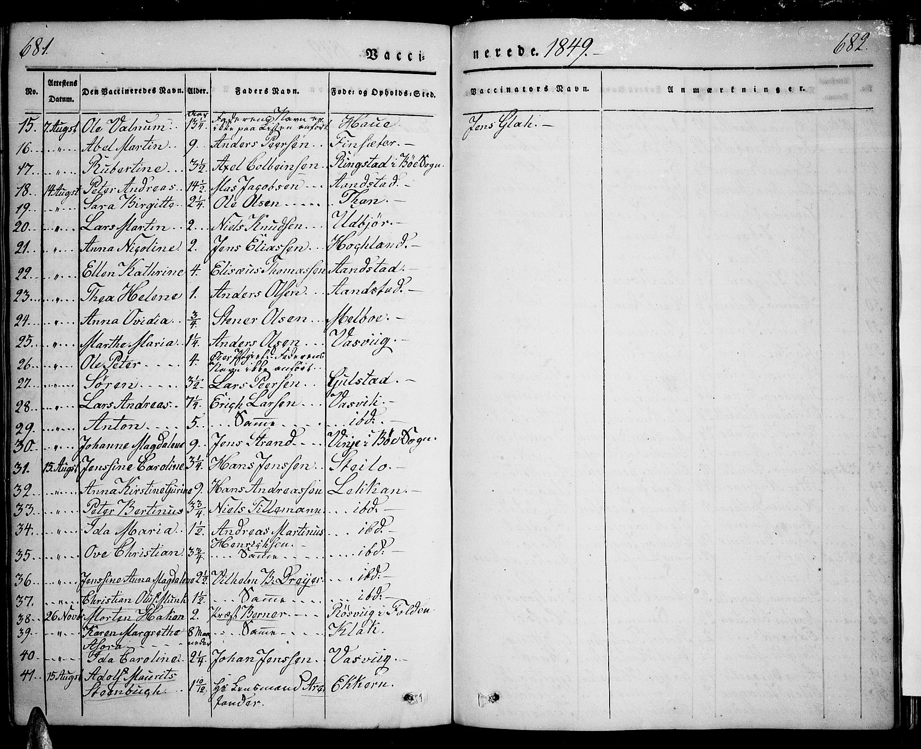 Ministerialprotokoller, klokkerbøker og fødselsregistre - Nordland, AV/SAT-A-1459/888/L1239: Parish register (official) no. 888A06 /1, 1837-1849, p. 681-682