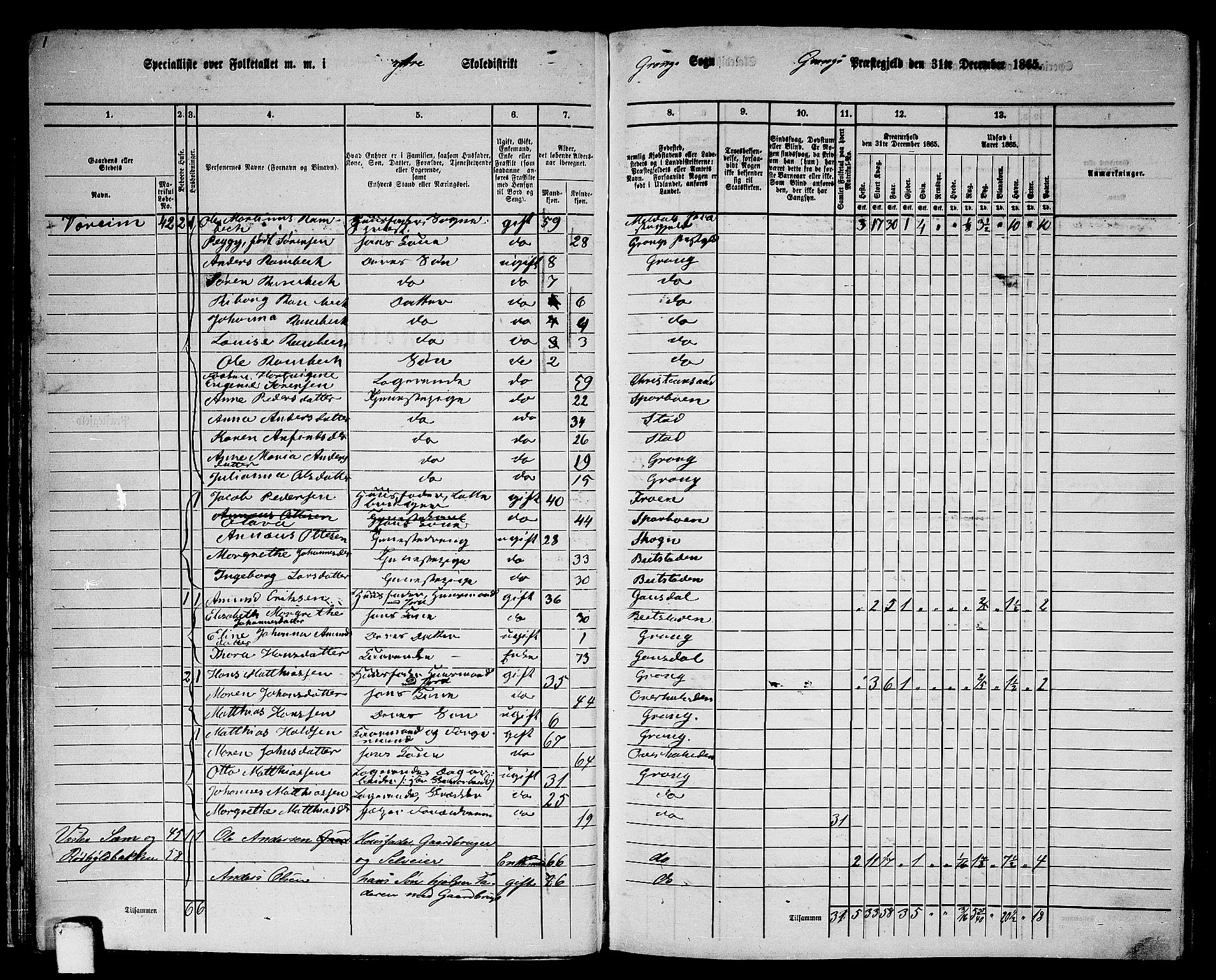 RA, 1865 census for Grong, 1865, p. 33