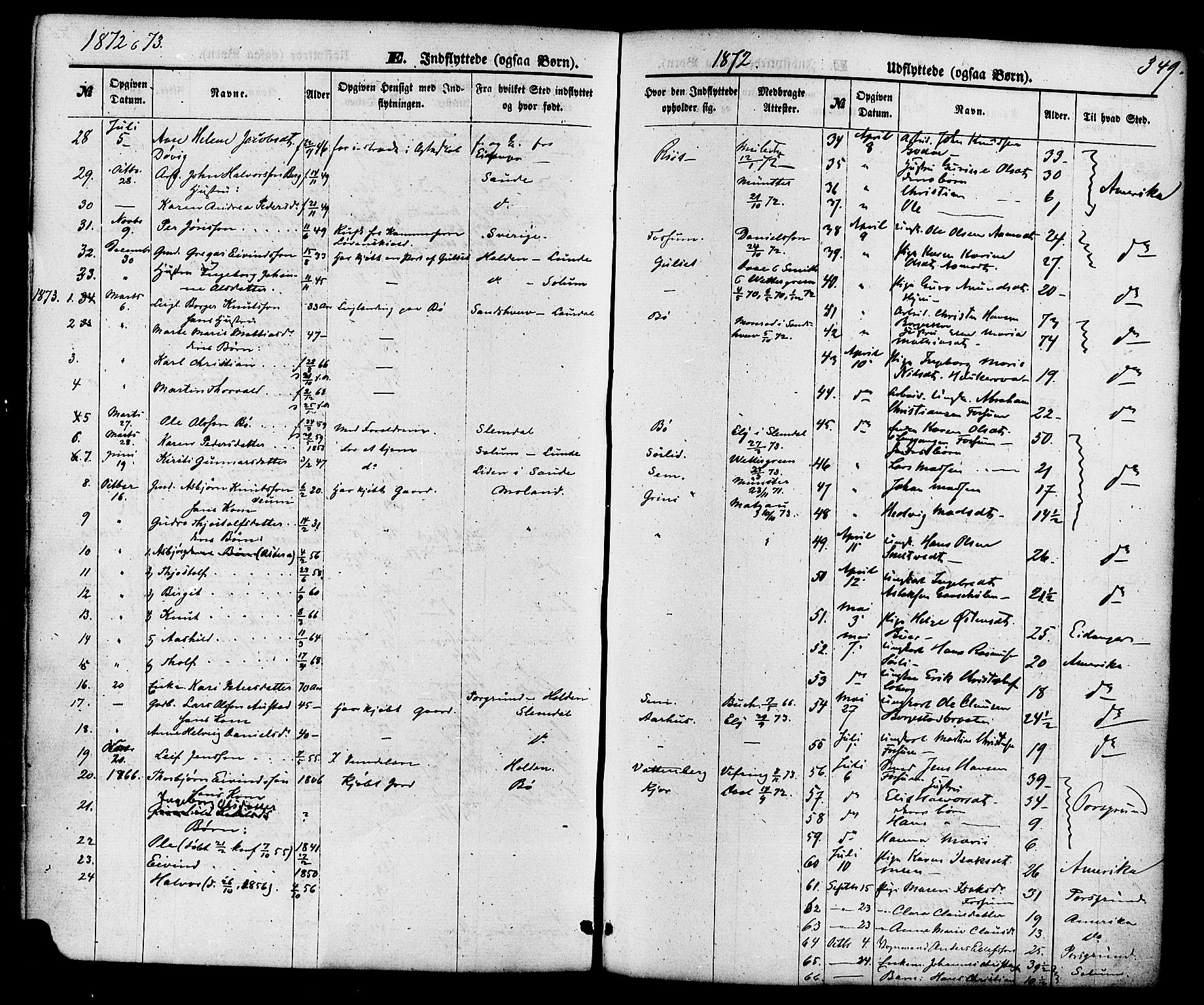 Gjerpen kirkebøker, SAKO/A-265/F/Fa/L0009: Parish register (official) no. I 9, 1872-1885, p. 349