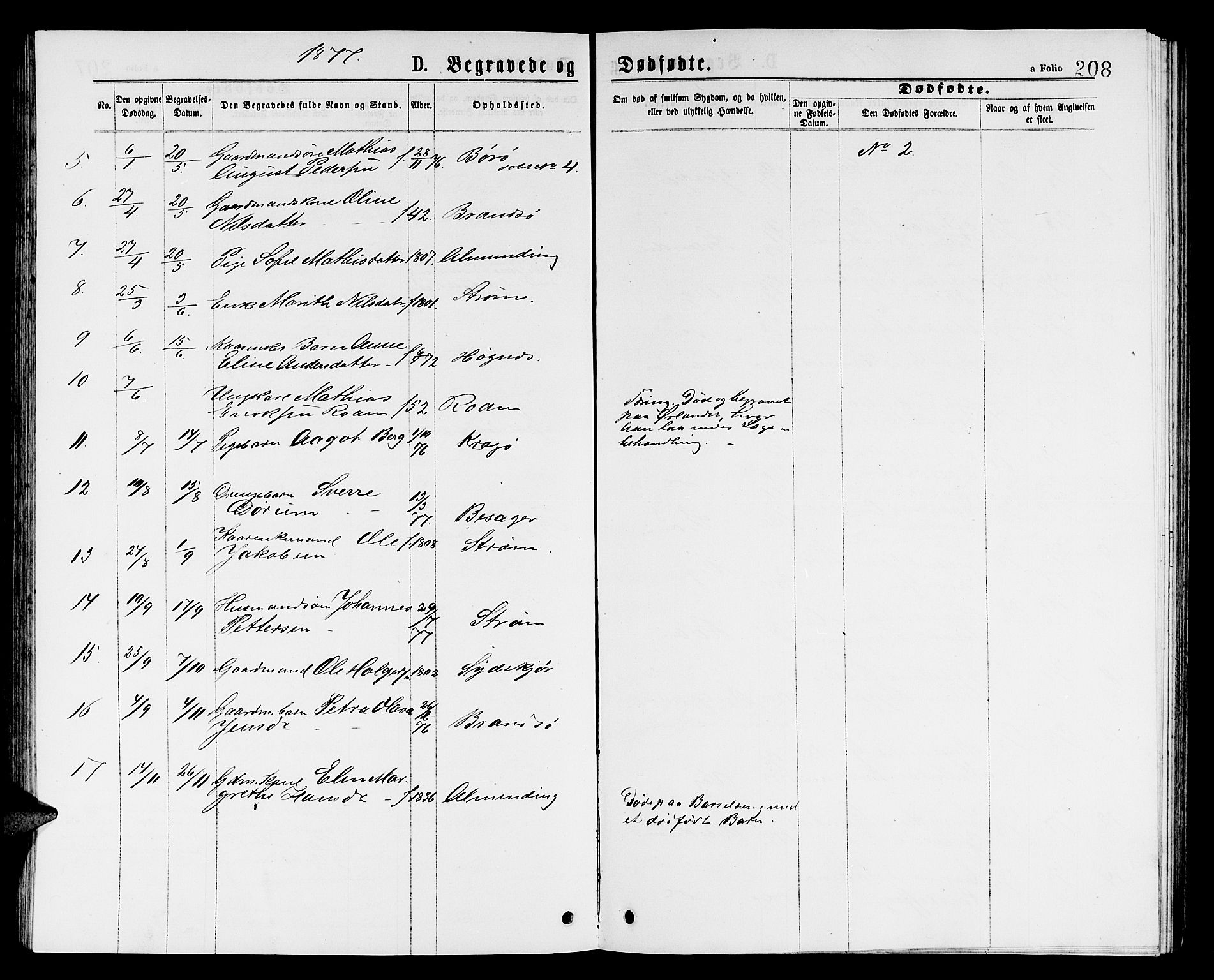 Ministerialprotokoller, klokkerbøker og fødselsregistre - Sør-Trøndelag, SAT/A-1456/657/L0715: Parish register (copy) no. 657C02, 1873-1888, p. 208