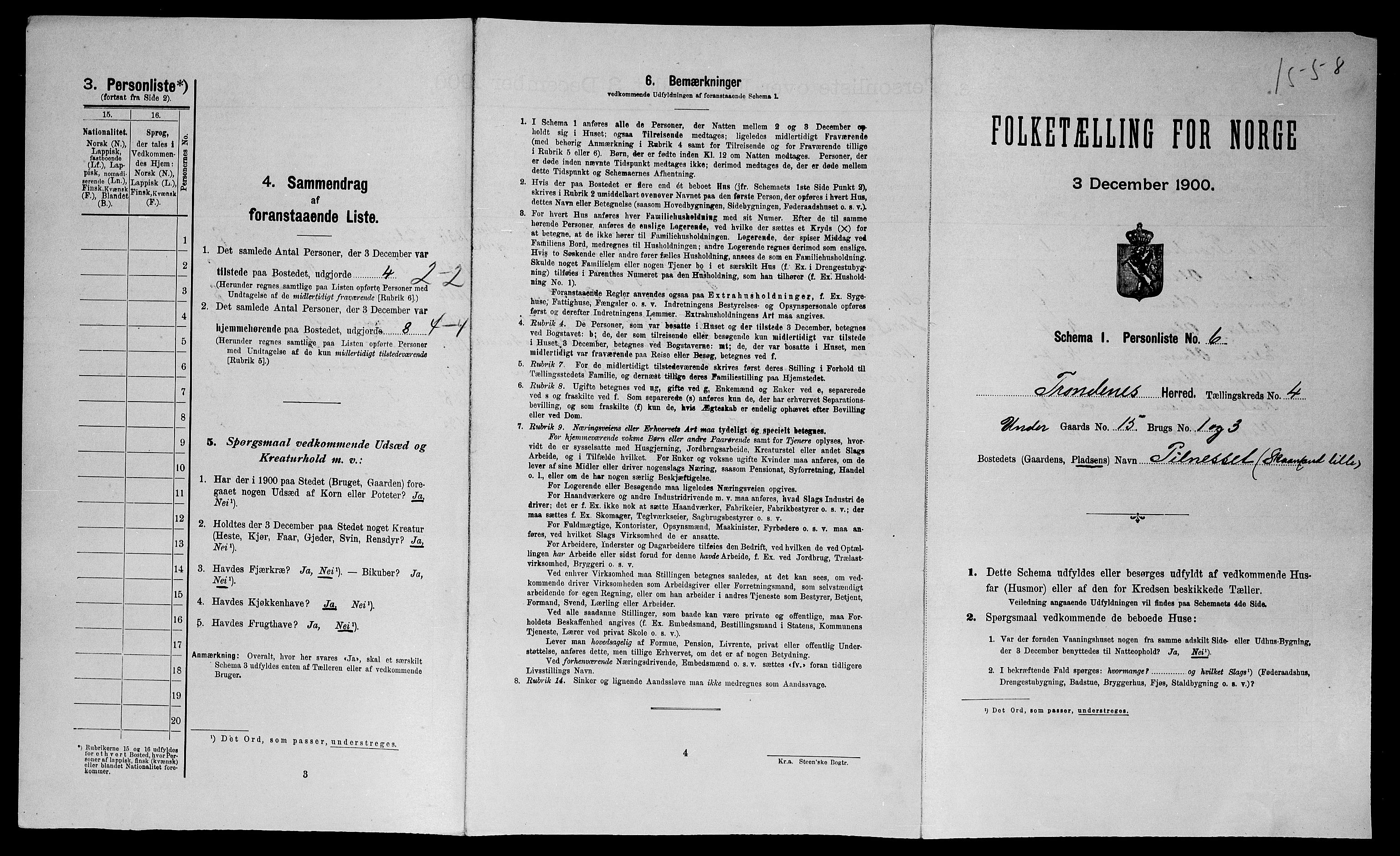 SATØ, 1900 census for Trondenes, 1900, p. 428