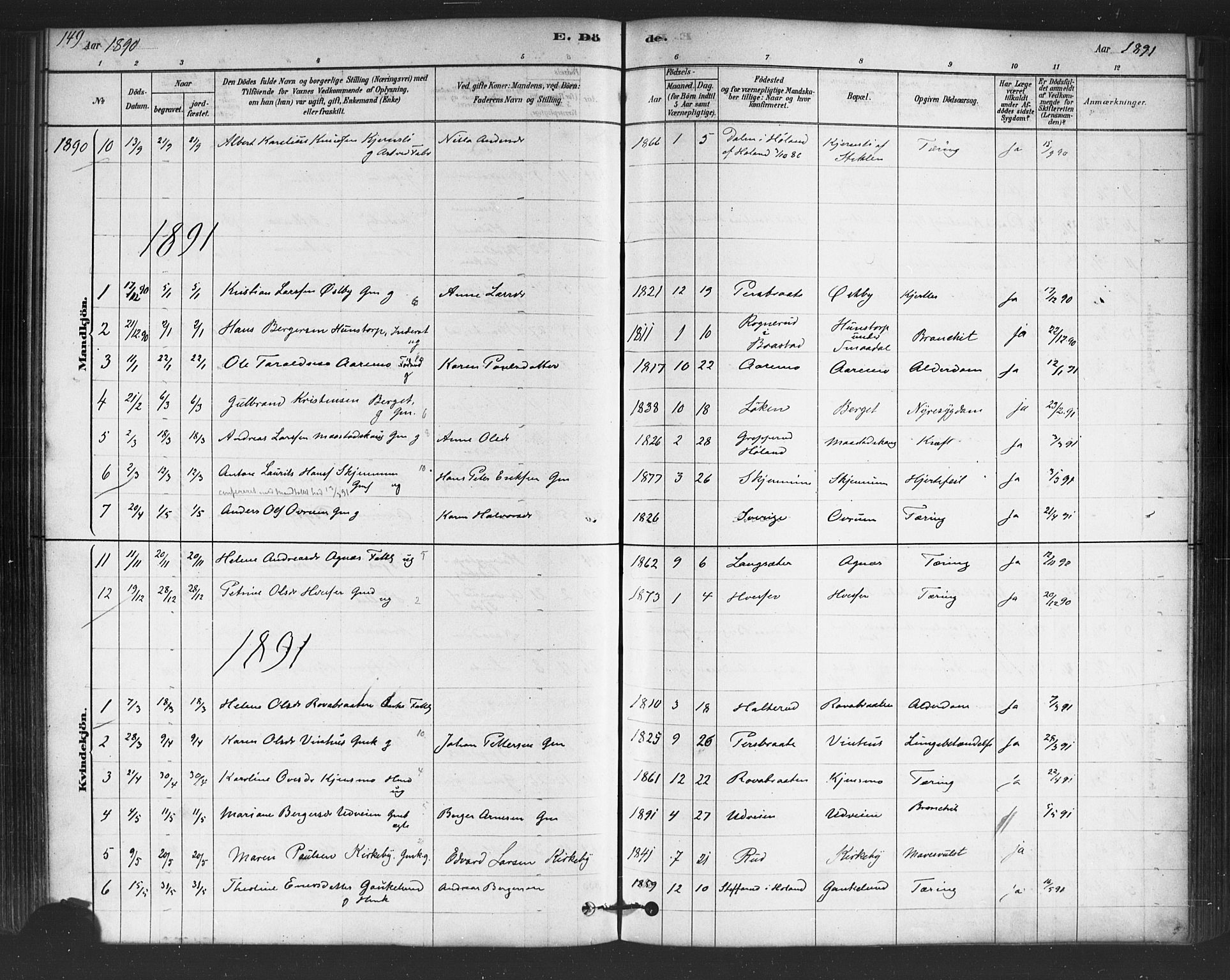 Trøgstad prestekontor Kirkebøker, AV/SAO-A-10925/F/Fb/L0001: Parish register (official) no. II 1, 1878-1902, p. 149