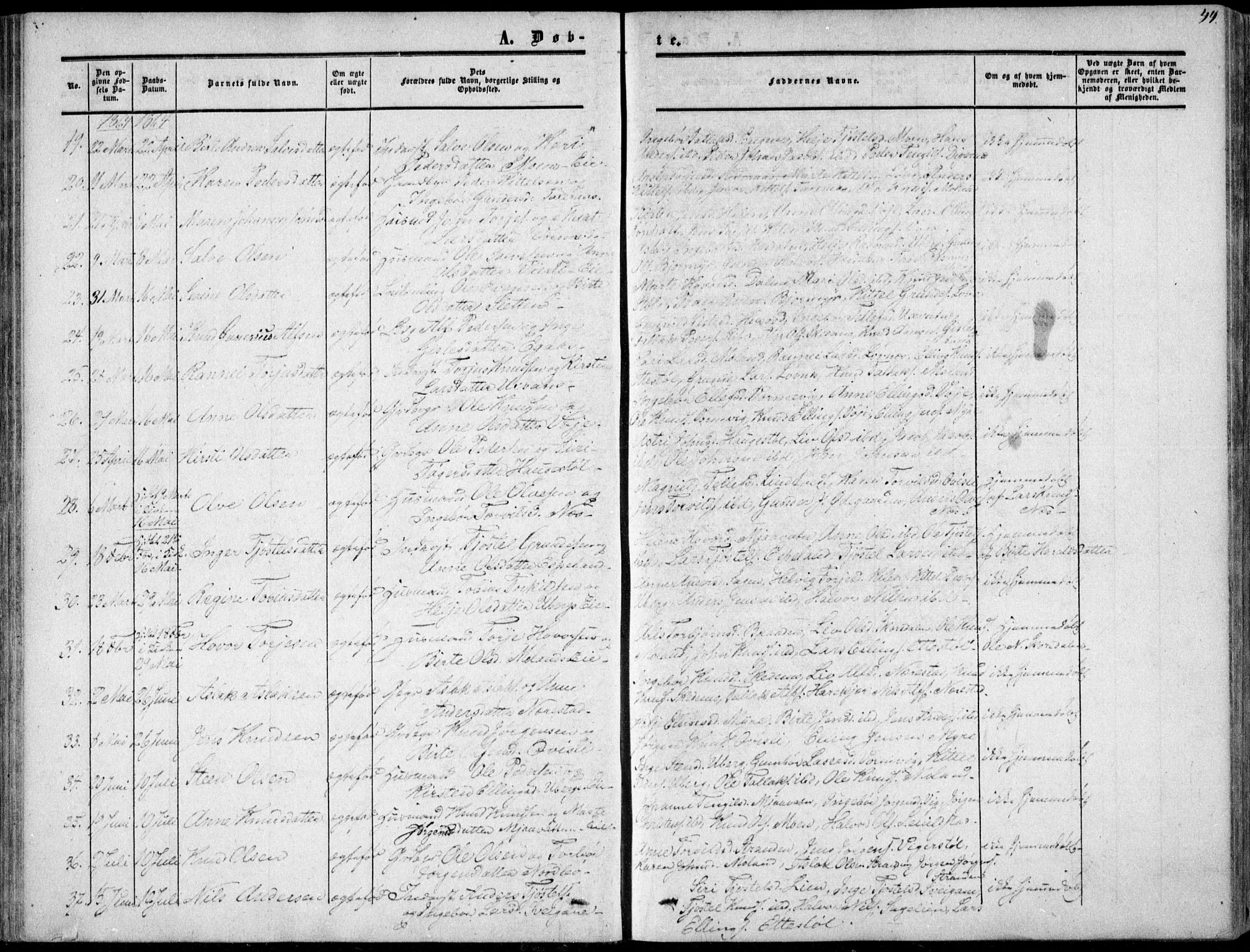 Gjerstad sokneprestkontor, AV/SAK-1111-0014/F/Fa/Fab/L0003: Parish register (official) no. A 3, 1853-1878, p. 44