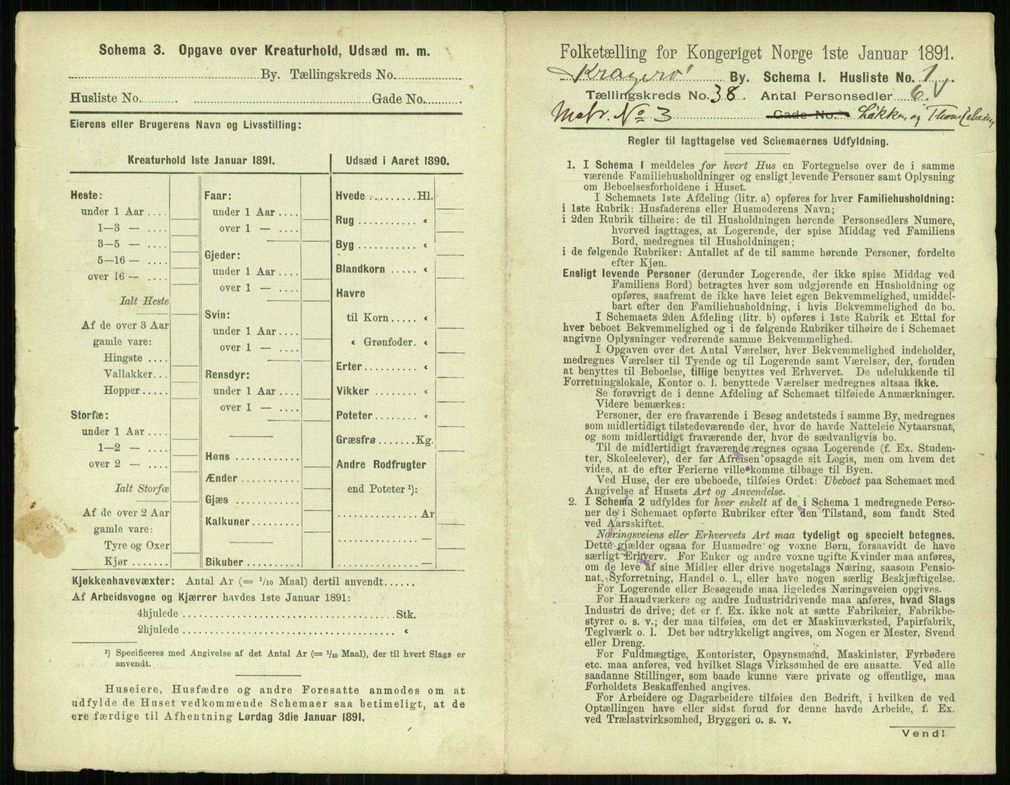 RA, 1891 census for 0801 Kragerø, 1891, p. 1554