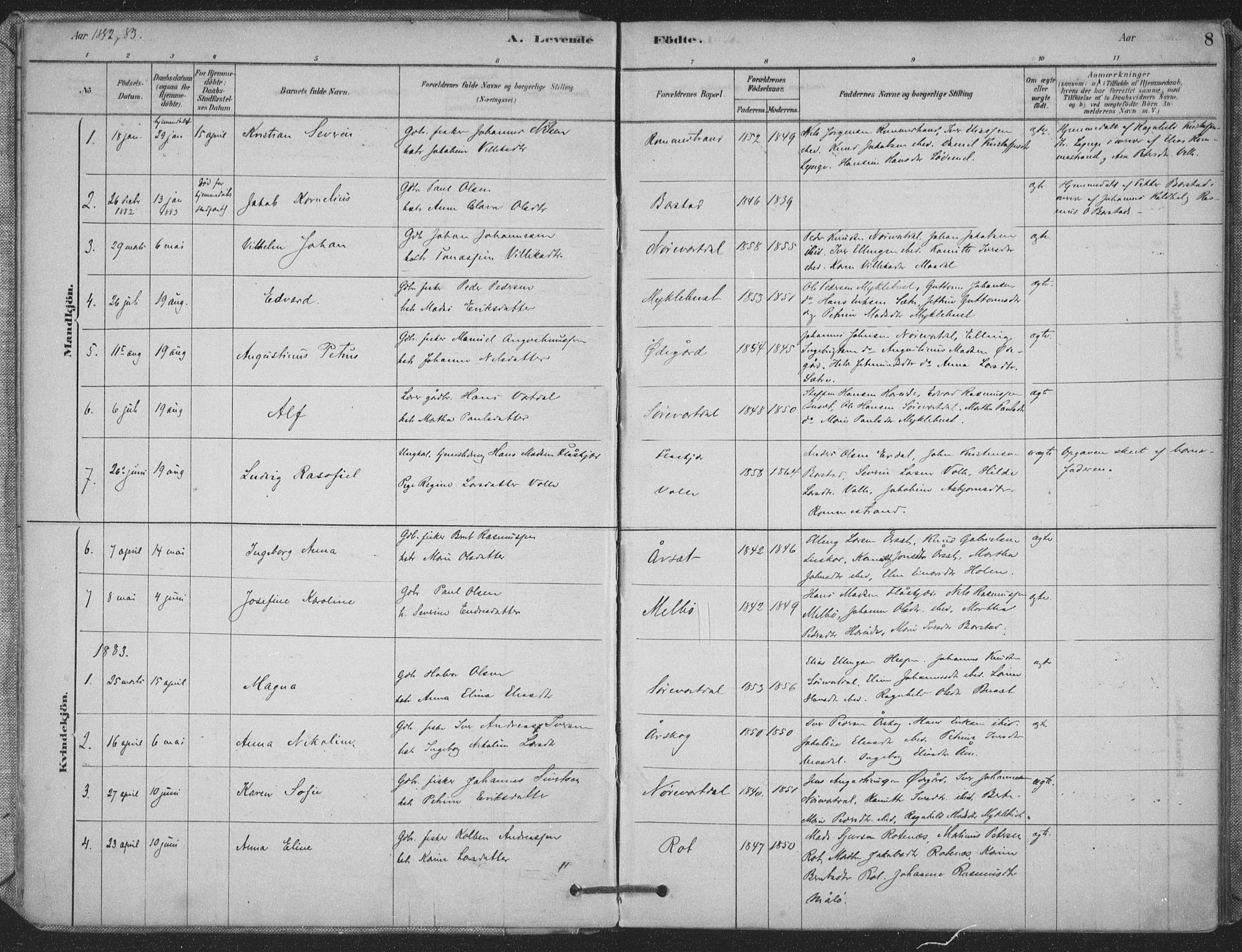 Ministerialprotokoller, klokkerbøker og fødselsregistre - Møre og Romsdal, AV/SAT-A-1454/514/L0199: Parish register (official) no. 514A01, 1878-1912, p. 8