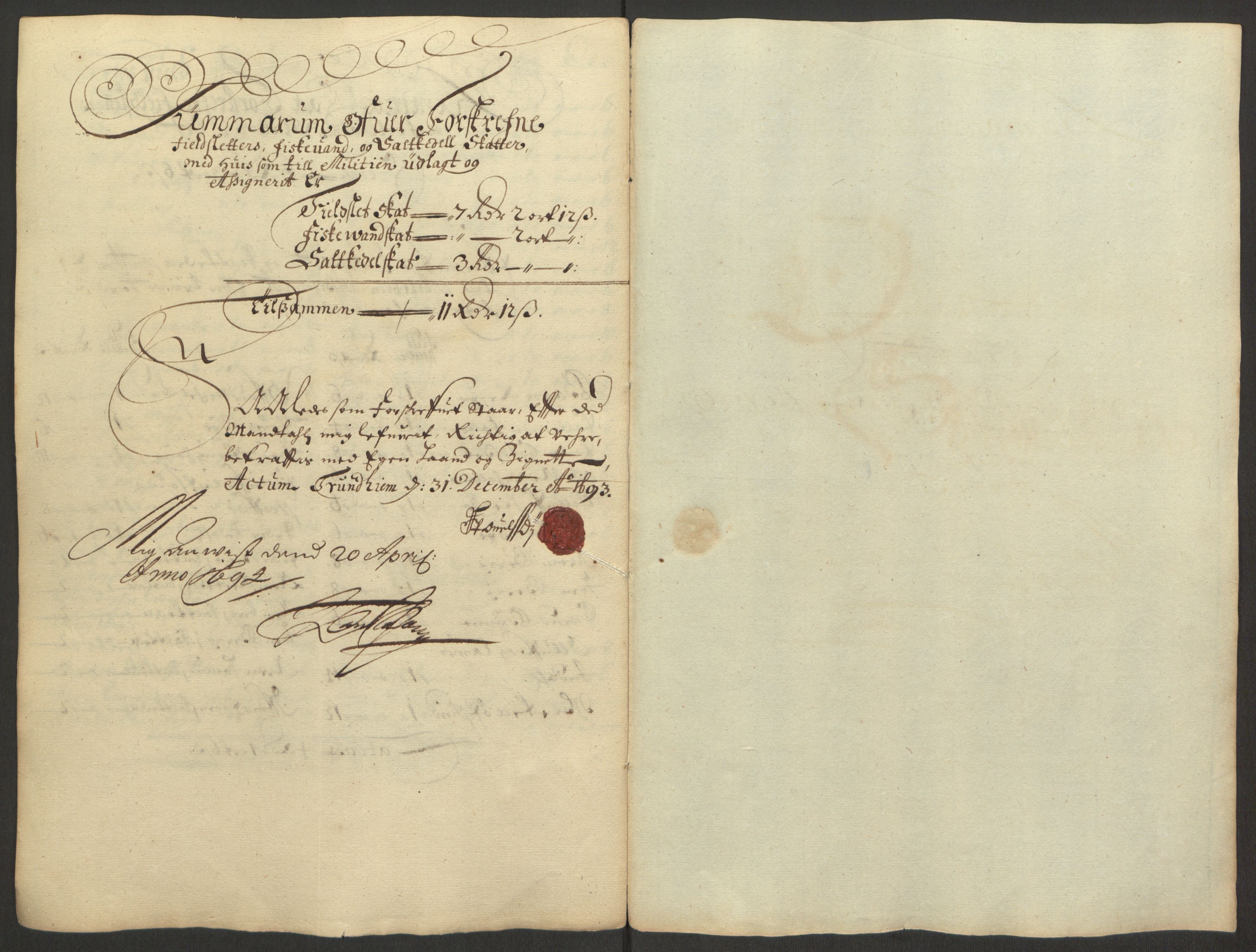 Rentekammeret inntil 1814, Reviderte regnskaper, Fogderegnskap, AV/RA-EA-4092/R62/L4186: Fogderegnskap Stjørdal og Verdal, 1693-1694, p. 35