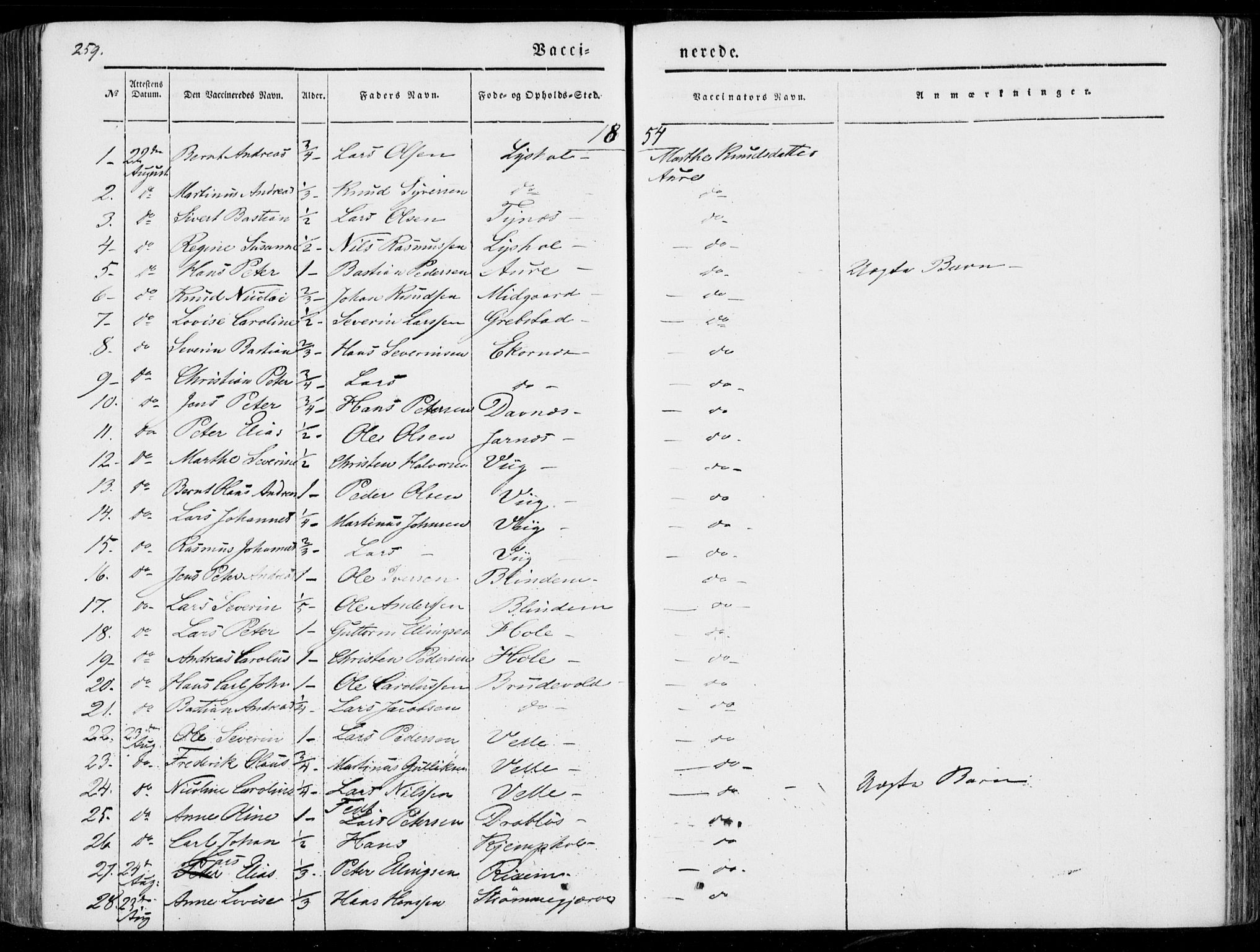 Ministerialprotokoller, klokkerbøker og fødselsregistre - Møre og Romsdal, SAT/A-1454/522/L0313: Parish register (official) no. 522A08, 1852-1862, p. 259