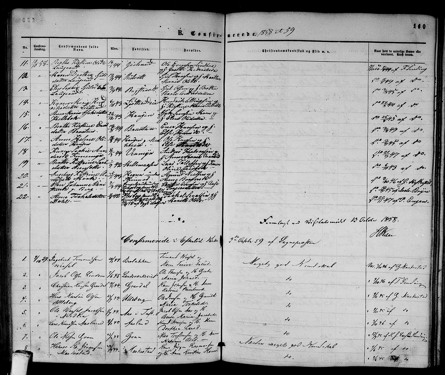 Sandsvær kirkebøker, AV/SAKO-A-244/G/Ga/L0005: Parish register (copy) no. I 5, 1857-1873, p. 160