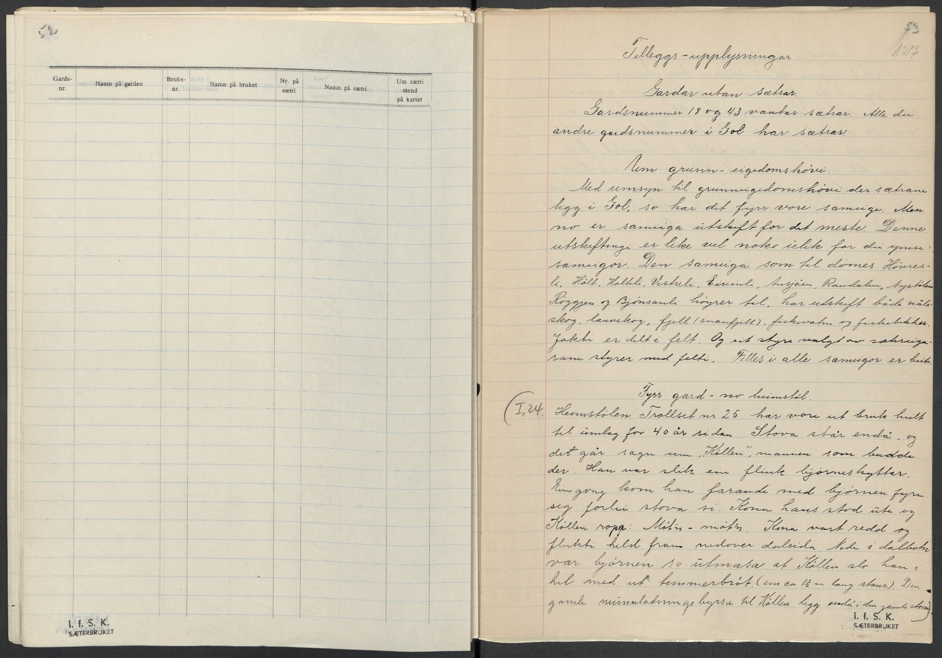 Instituttet for sammenlignende kulturforskning, AV/RA-PA-0424/F/Fc/L0005/0003: Eske B5: / Buskerud (perm XII), 1934-1935, p. 127