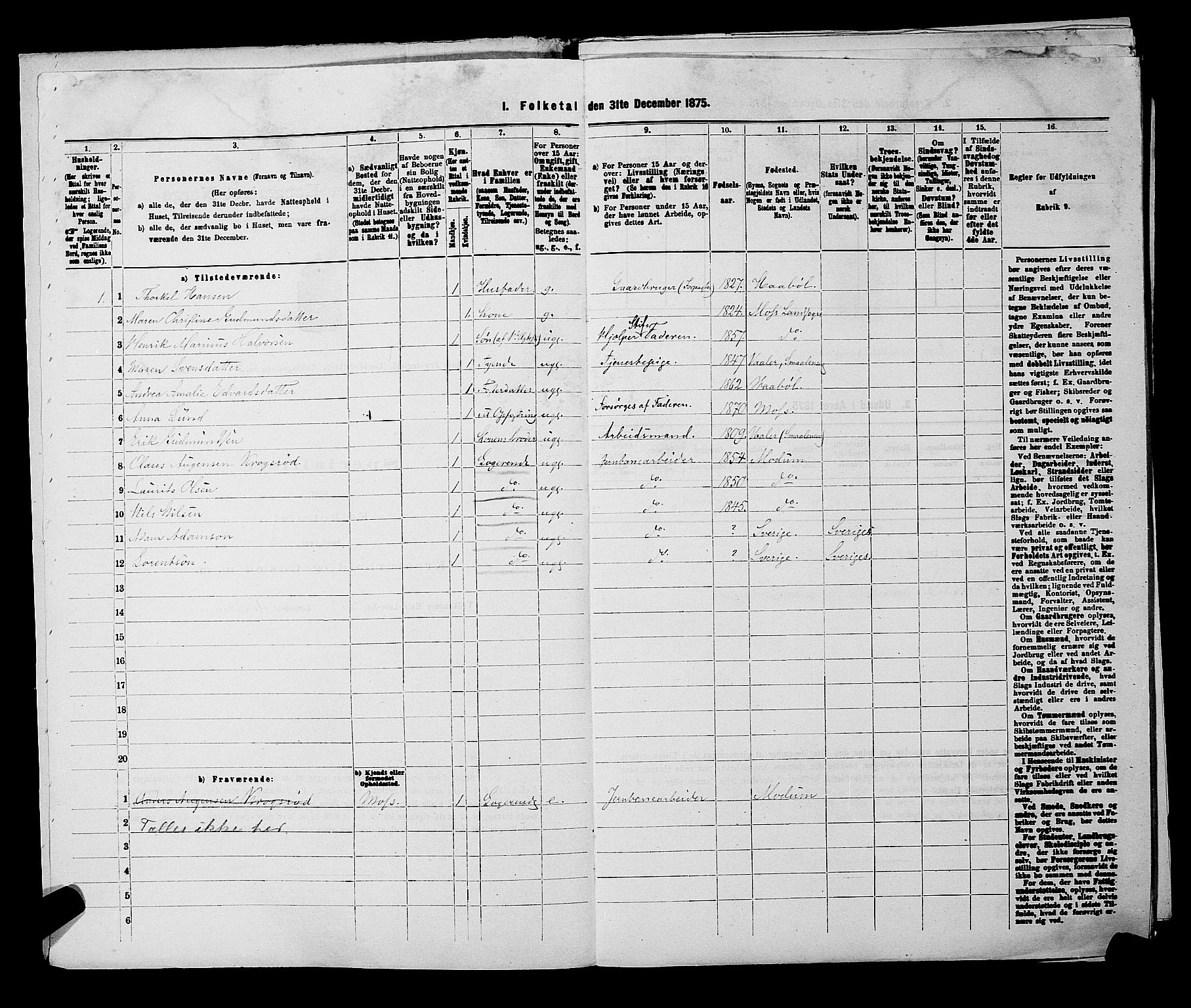 RA, 1875 census for 0194L Moss/Moss, 1875, p. 273