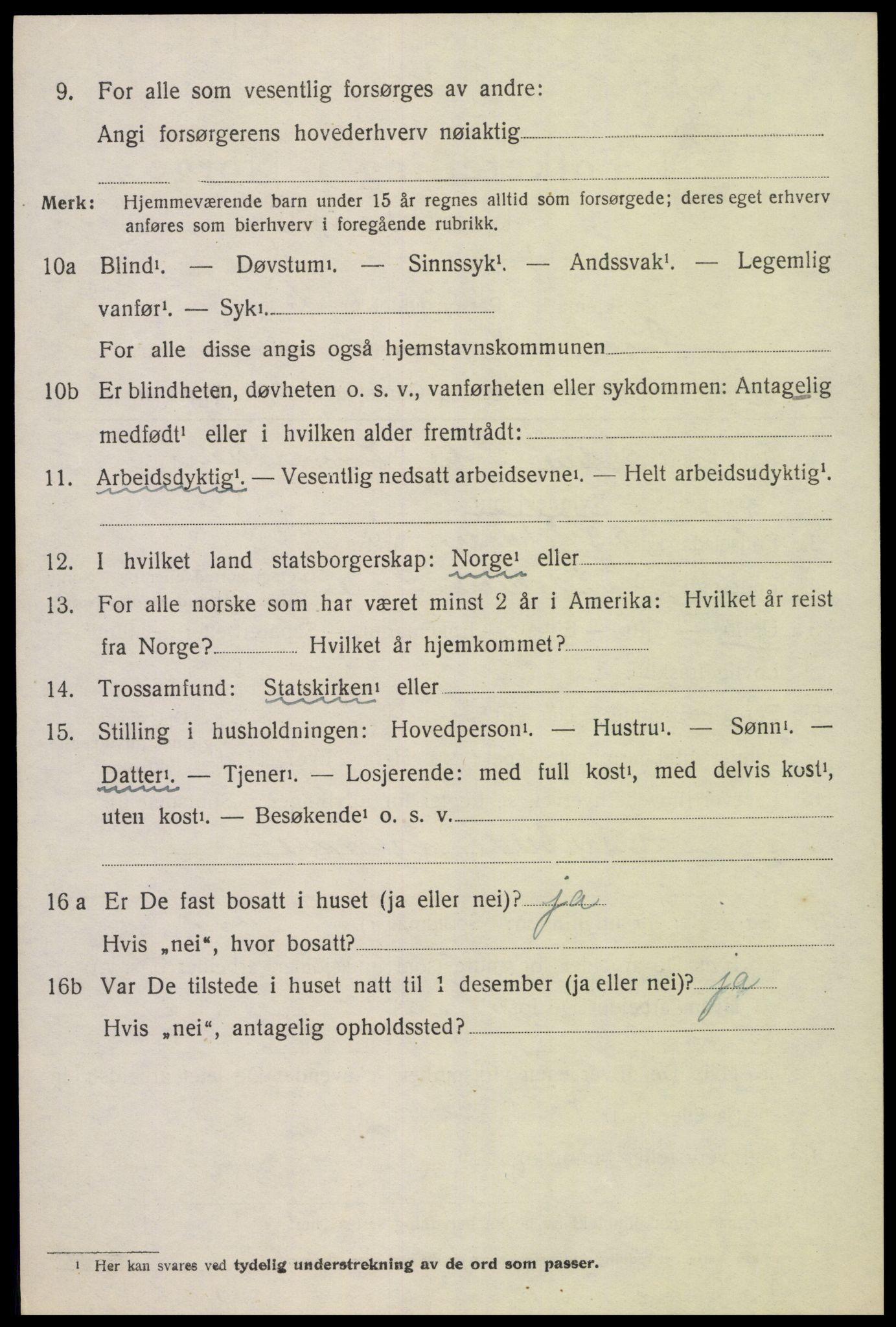 SAK, 1920 census for Søgne, 1920, p. 5316