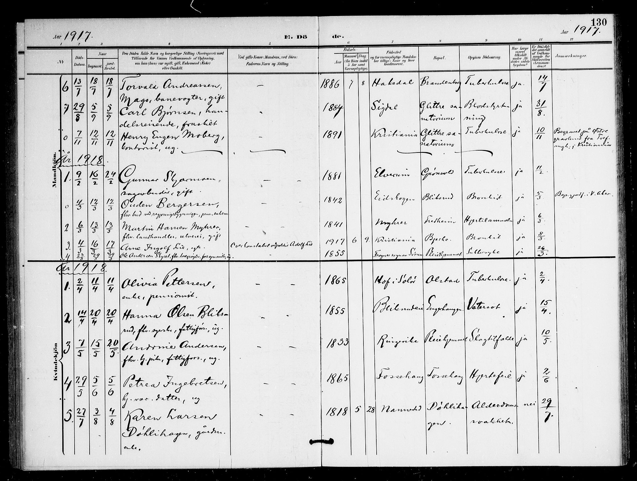 Nittedal prestekontor Kirkebøker, AV/SAO-A-10365a/F/Fb/L0002: Parish register (official) no. II 2, 1902-1921, p. 130