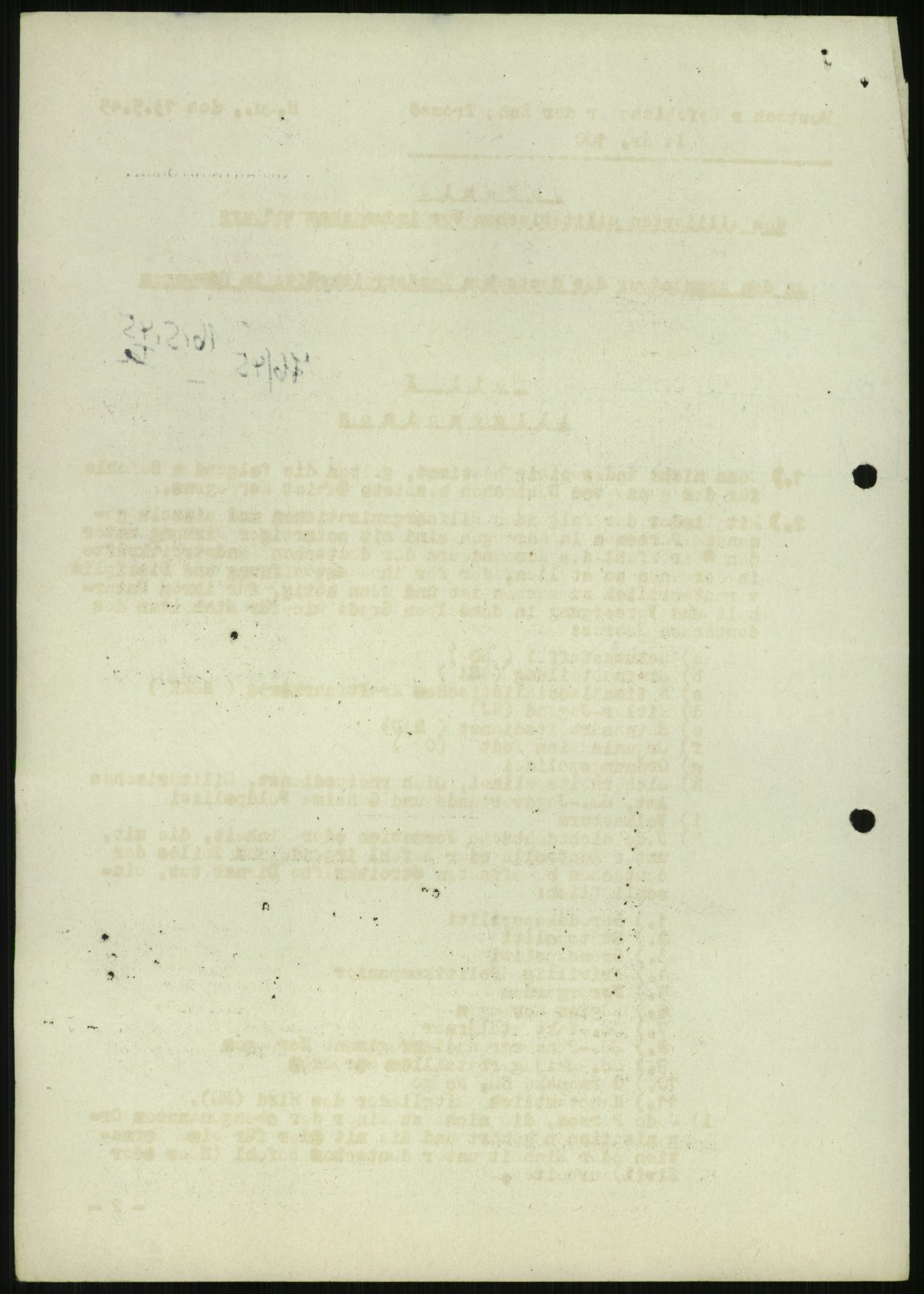 Deutscher Oberbefehlshaber Norwegen (DOBN), AV/RA-RAFA-2197/D/Do/L0253/0001: TAB Gratangen/Bardufoss / Ordre fra den allierte militære forbindelseskommandør 13.5.45. Retningslinjer for leirledelse 2.8. m.m., 1945