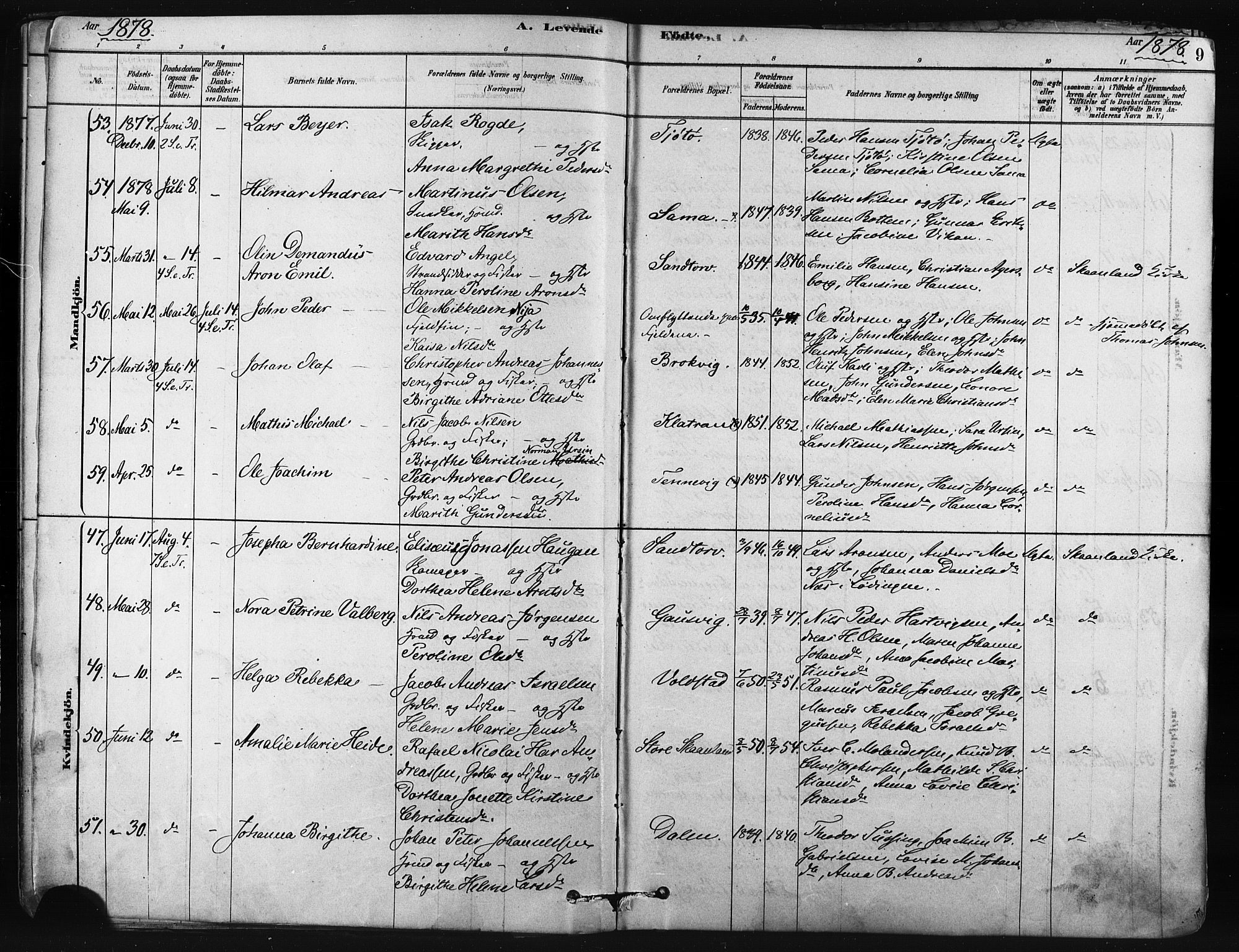Trondenes sokneprestkontor, SATØ/S-1319/H/Ha/L0014kirke: Parish register (official) no. 14, 1878-1889, p. 9