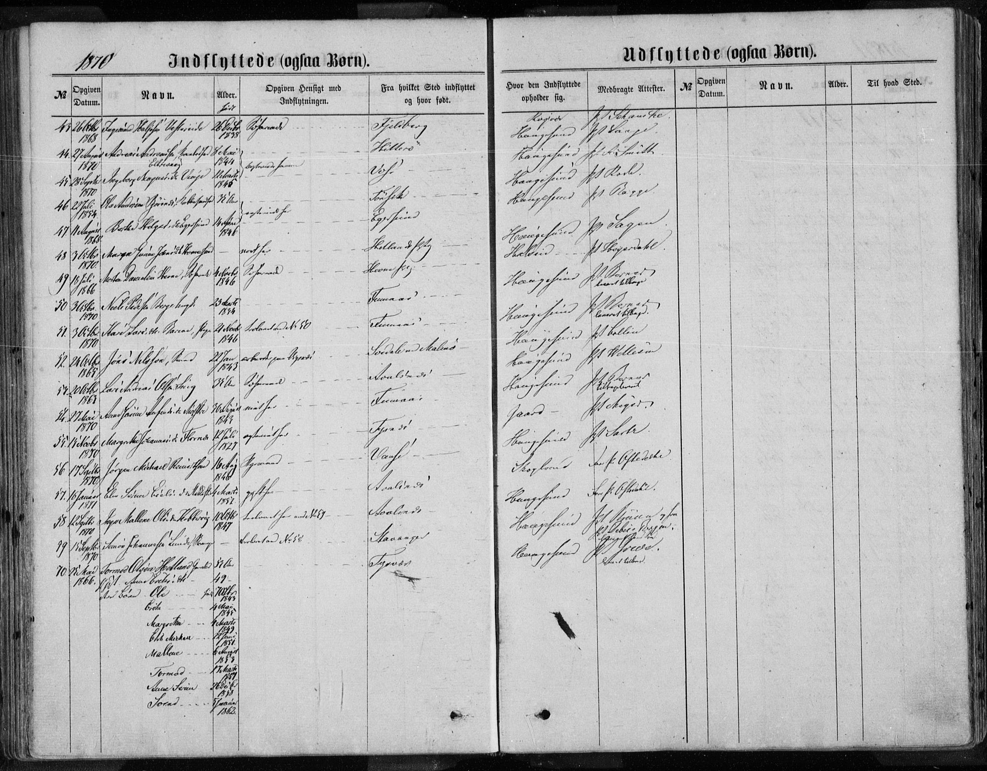 Torvastad sokneprestkontor, SAST/A -101857/H/Ha/Haa/L0013: Parish register (official) no. A 12.2, 1867-1877