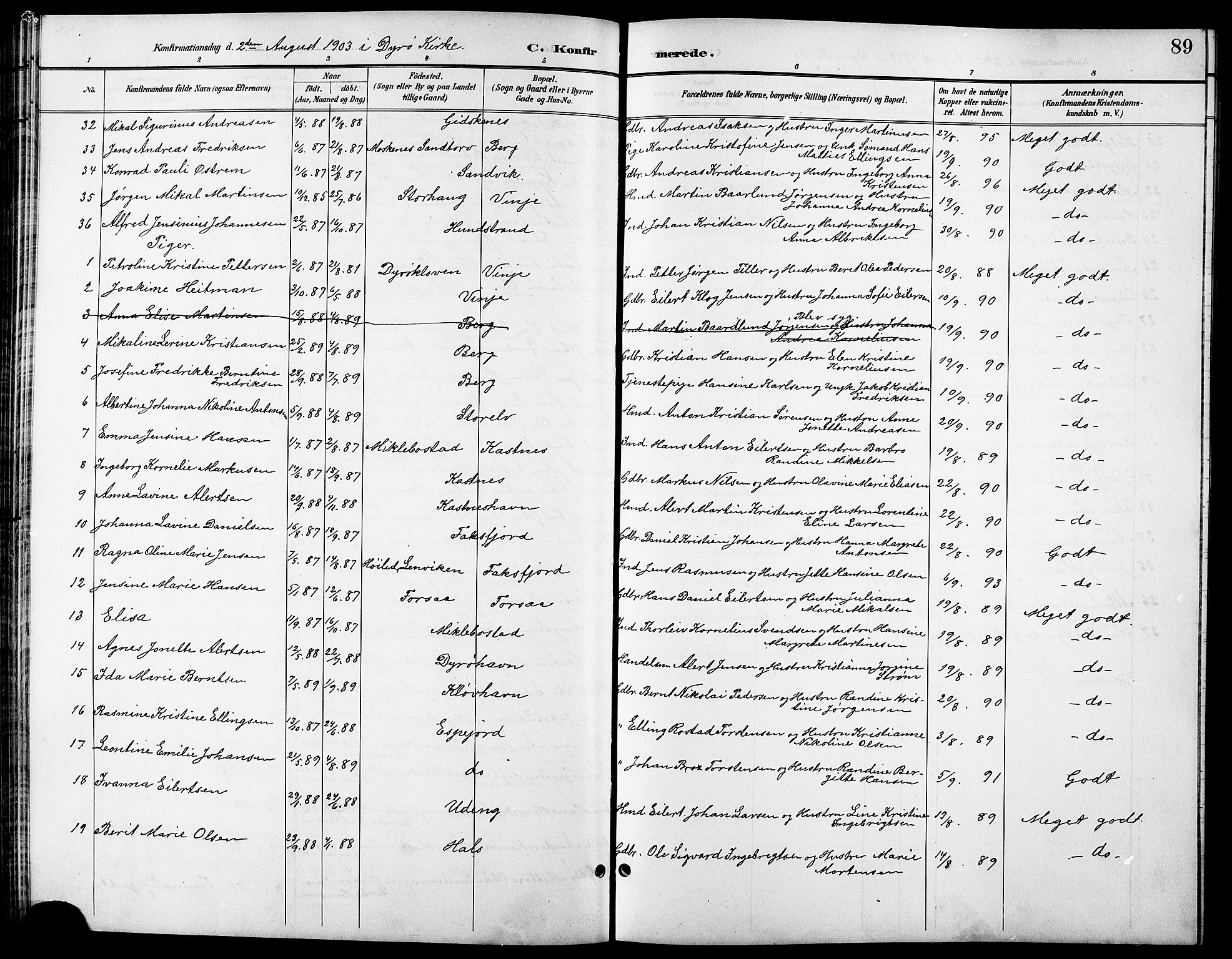 Tranøy sokneprestkontor, AV/SATØ-S-1313/I/Ia/Iab/L0014klokker: Parish register (copy) no. 14, 1896-1918, p. 89