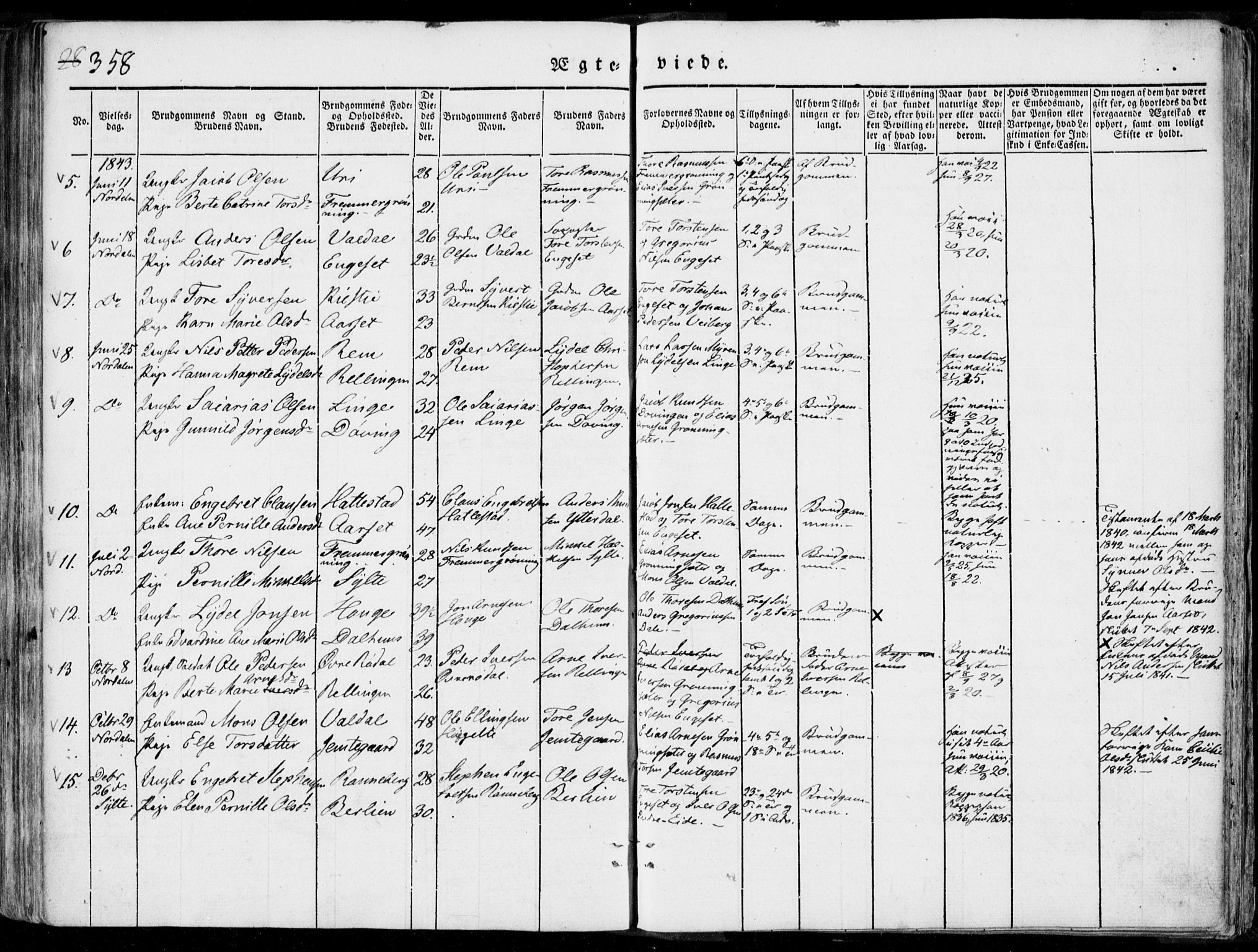 Ministerialprotokoller, klokkerbøker og fødselsregistre - Møre og Romsdal, SAT/A-1454/519/L0248: Parish register (official) no. 519A07, 1829-1860, p. 358