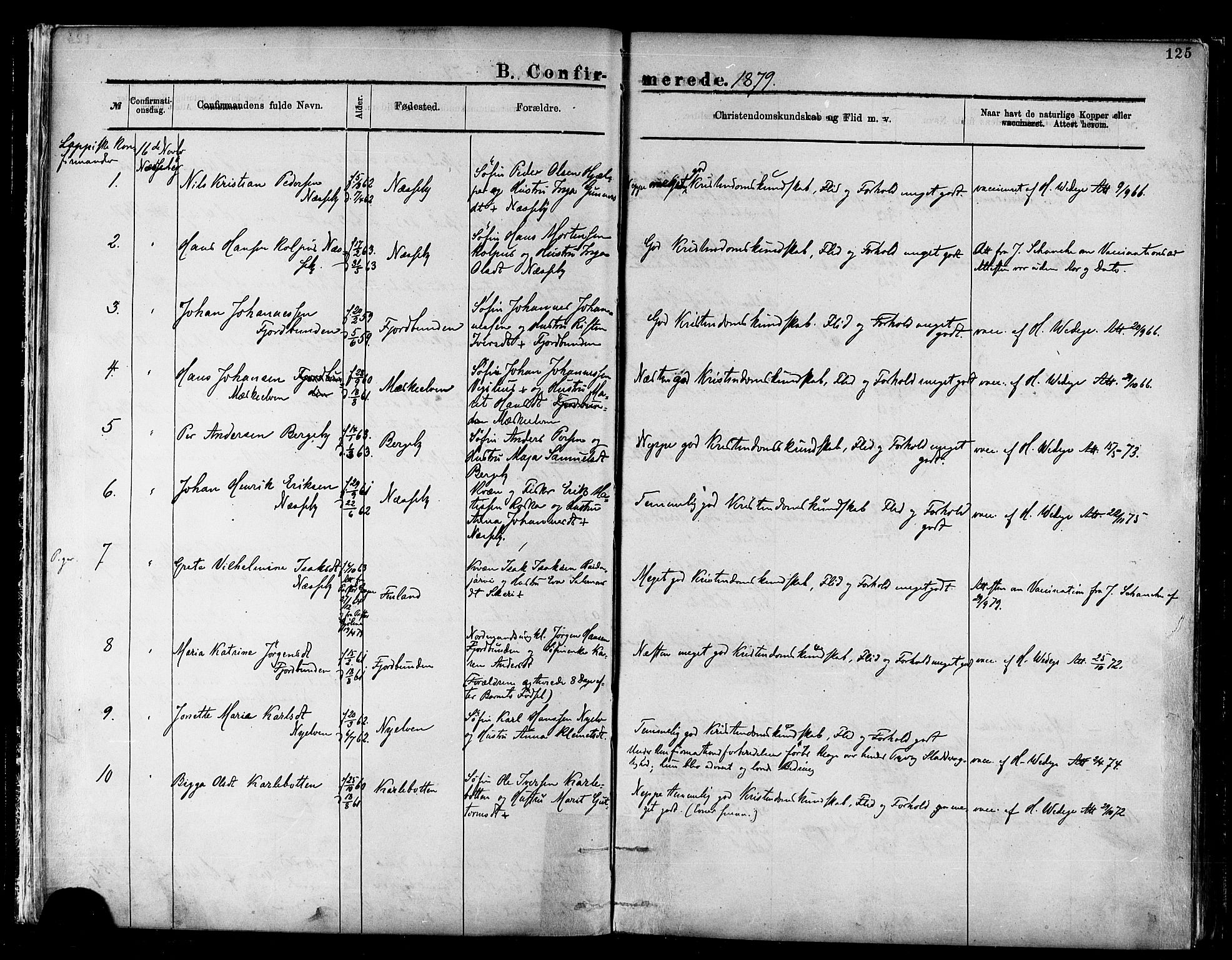 Nesseby sokneprestkontor, SATØ/S-1330/H/Ha/L0004kirke: Parish register (official) no. 4, 1877-1884, p. 125