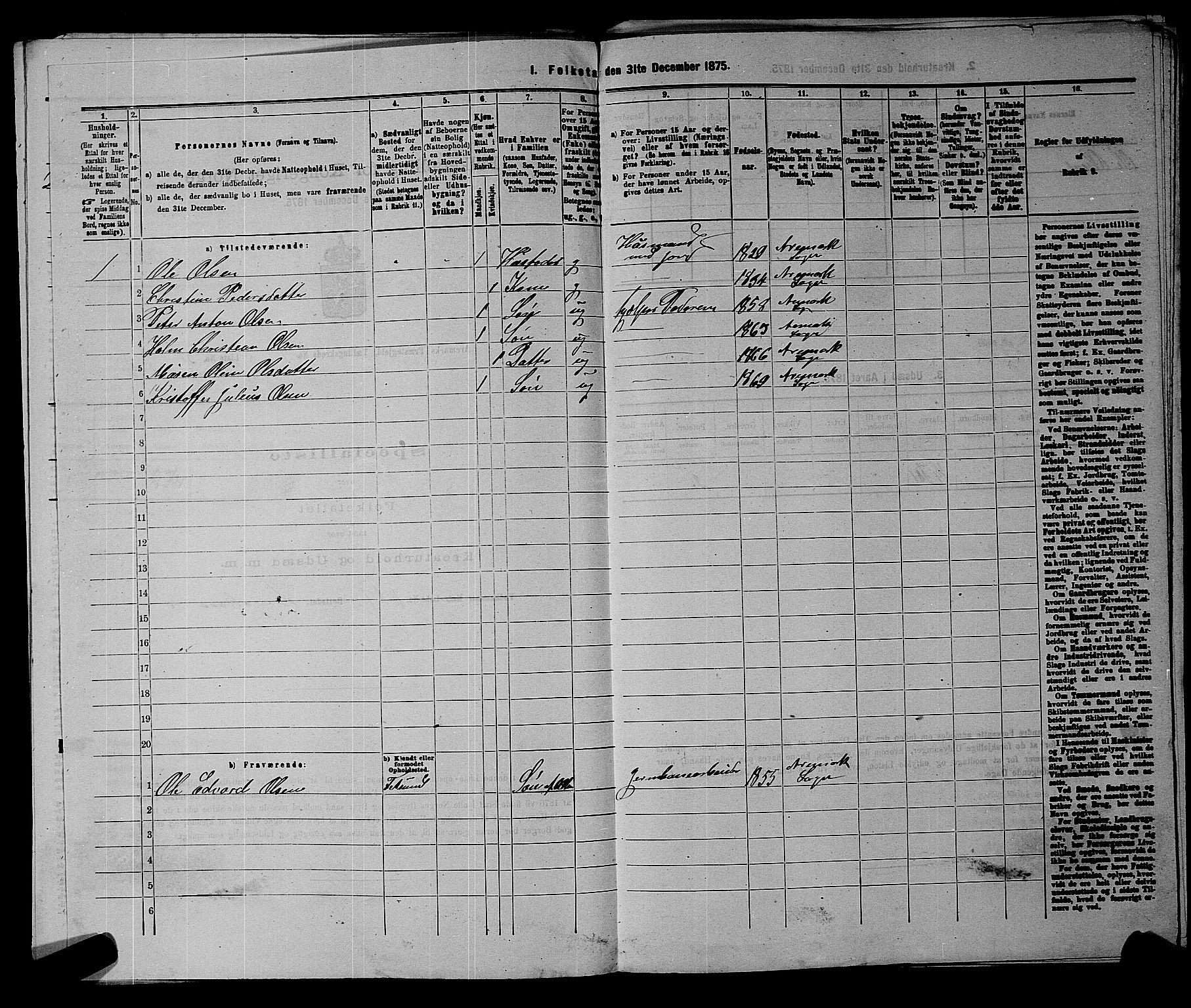 RA, 1875 census for 0118P Aremark, 1875, p. 141
