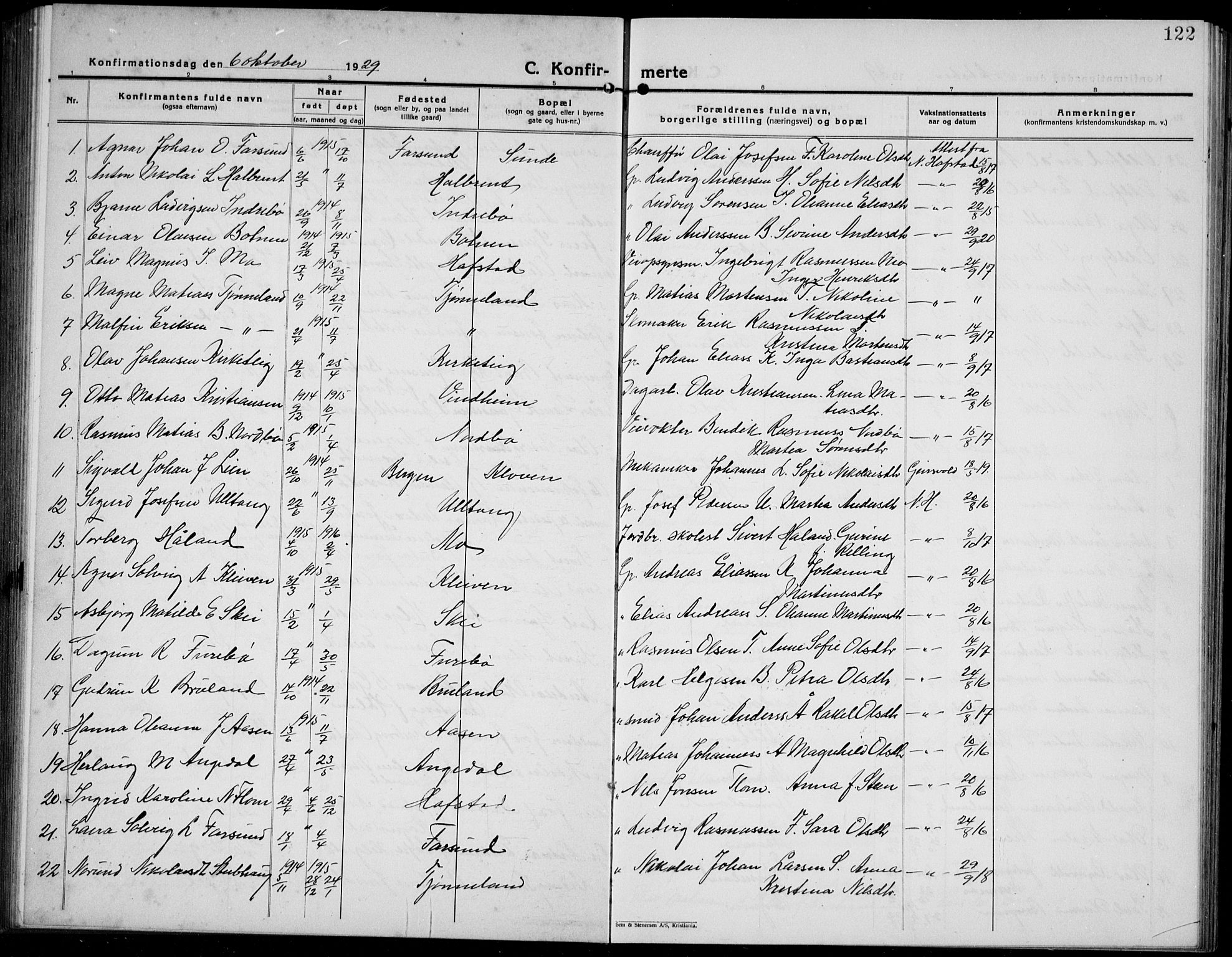 Førde sokneprestembete, SAB/A-79901/H/Hab/Haba/L0004: Parish register (copy) no. A 4, 1924-1941, p. 122