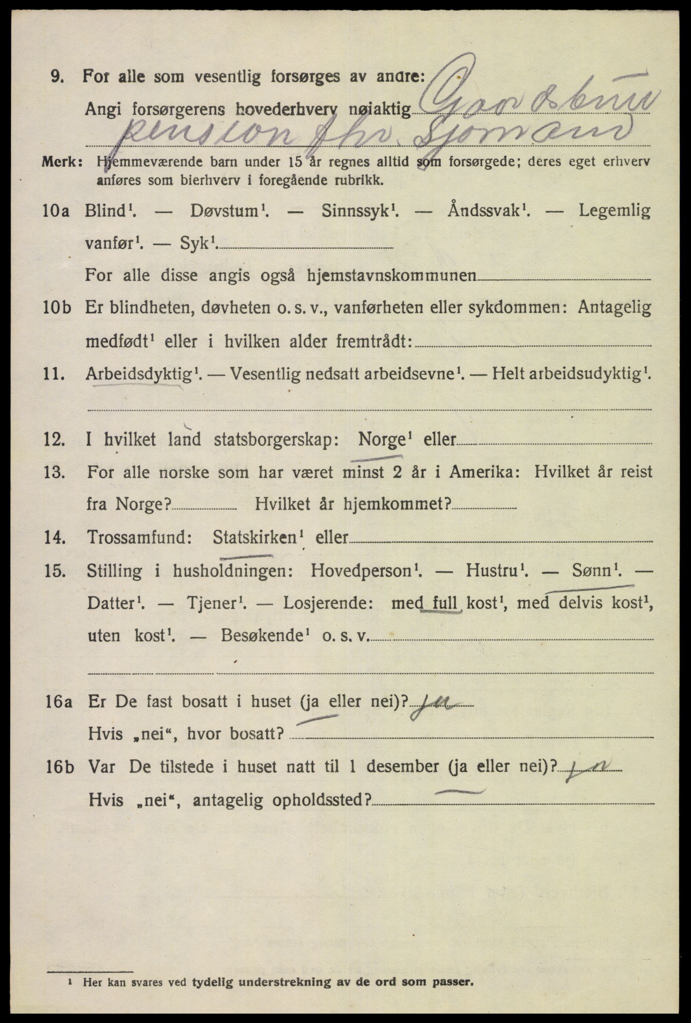 SAK, 1920 census for Kvinesdal, 1920, p. 4876