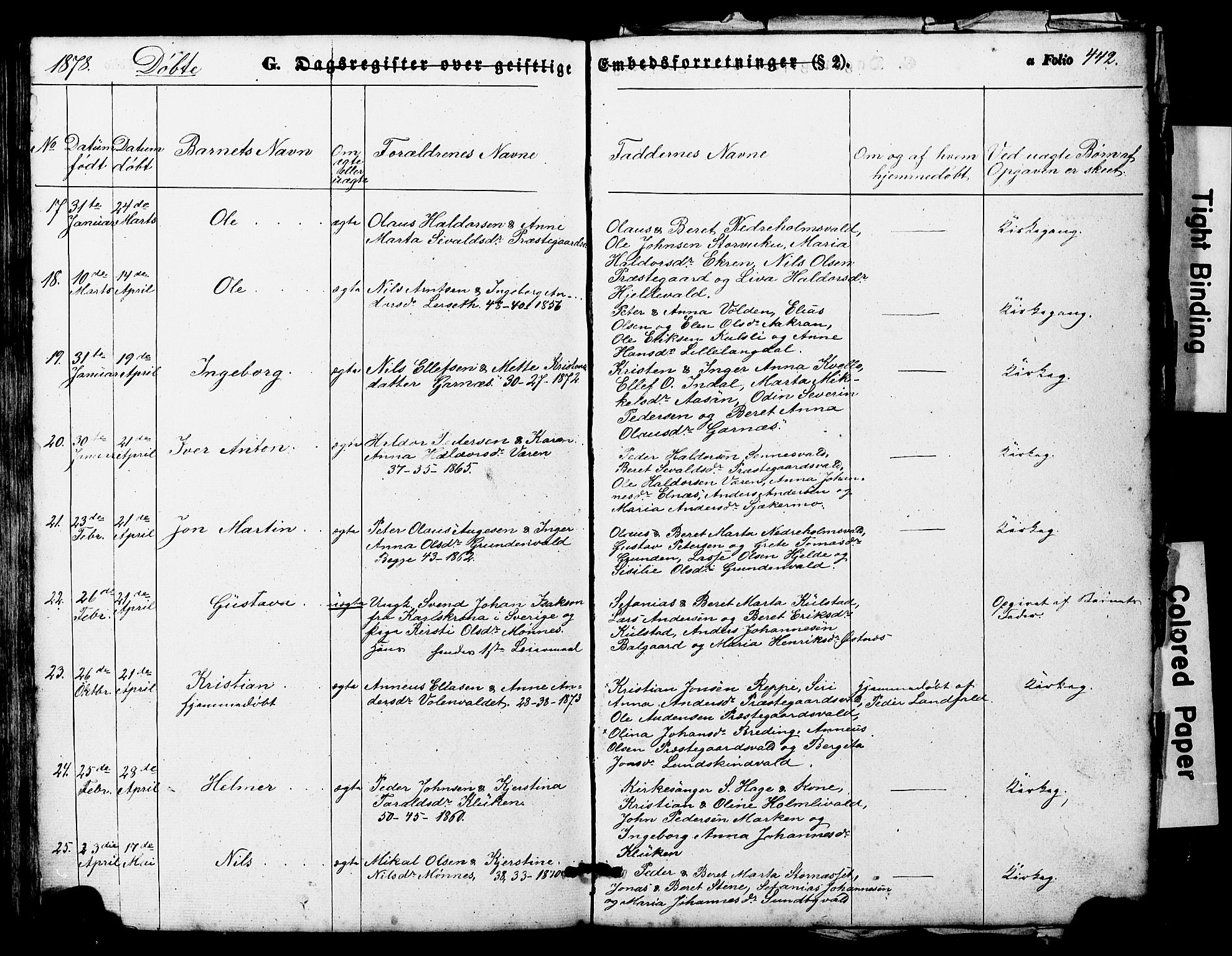 Ministerialprotokoller, klokkerbøker og fødselsregistre - Nord-Trøndelag, AV/SAT-A-1458/724/L0268: Parish register (copy) no. 724C04, 1846-1878, p. 442