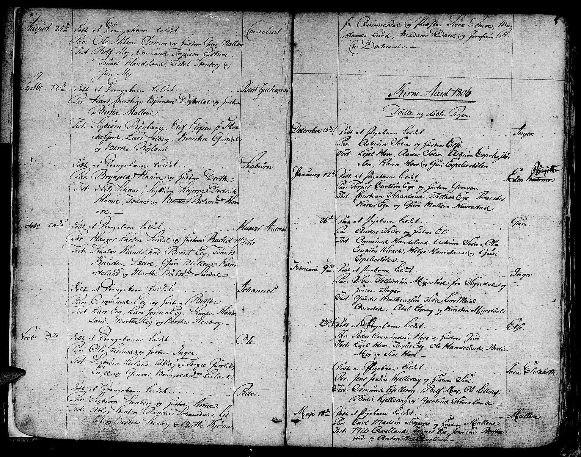 Lund sokneprestkontor, AV/SAST-A-101809/S06/L0004: Parish register (official) no. A 4 /1, 1801-1864, p. 8