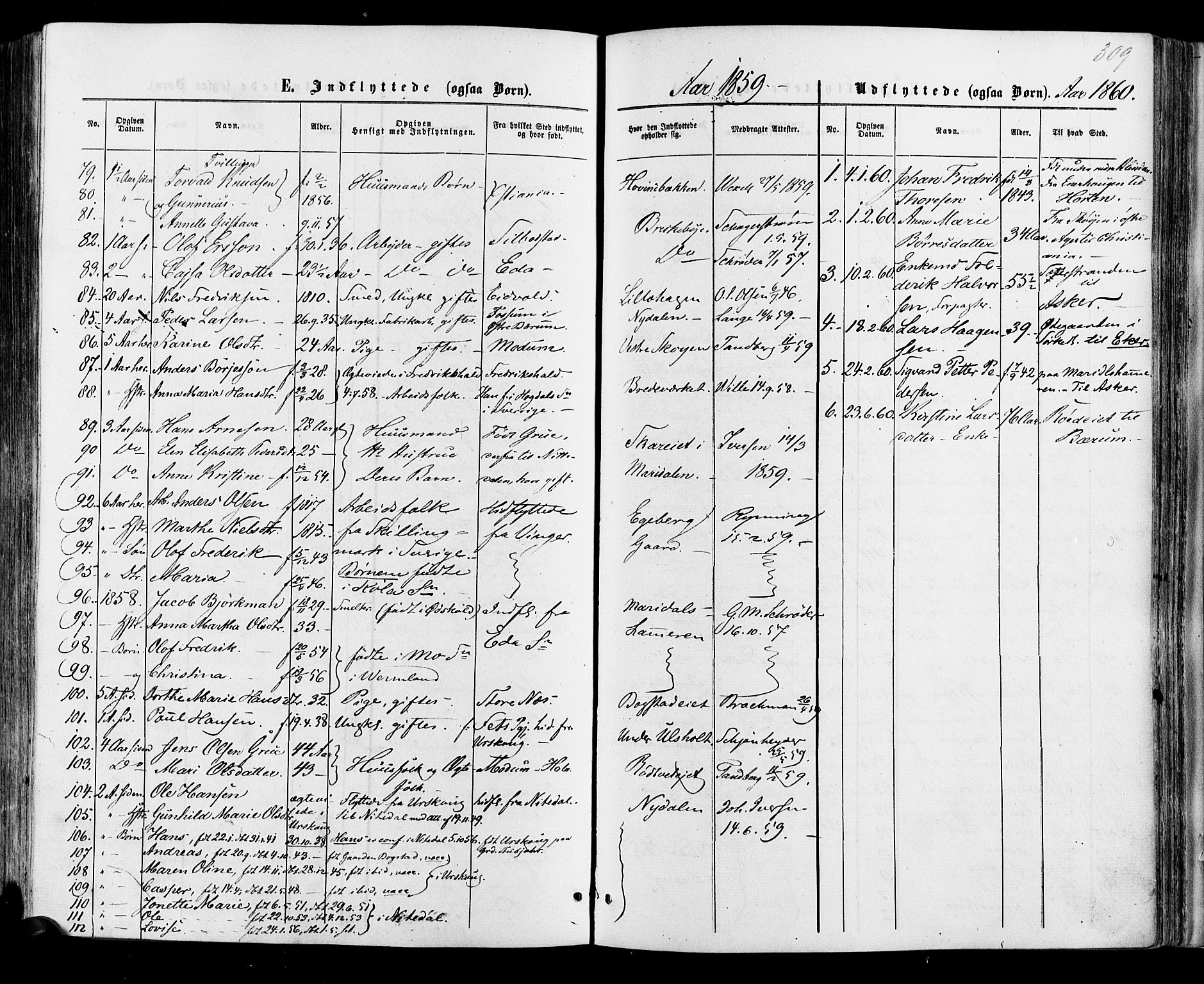 Vestre Aker prestekontor Kirkebøker, SAO/A-10025/F/Fa/L0005: Parish register (official) no. 5, 1859-1877, p. 309