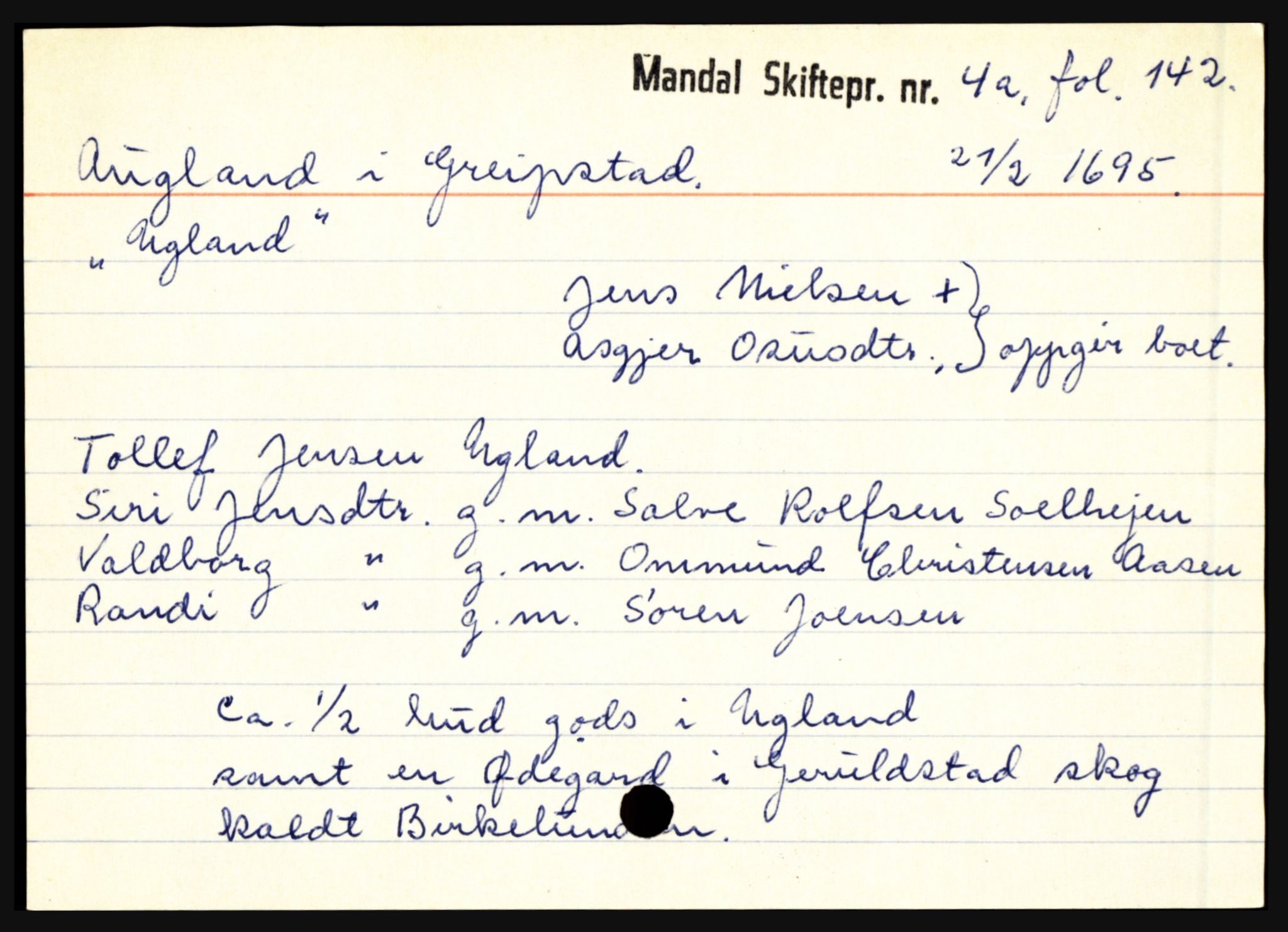 Mandal sorenskriveri, AV/SAK-1221-0005/001/H, p. 171