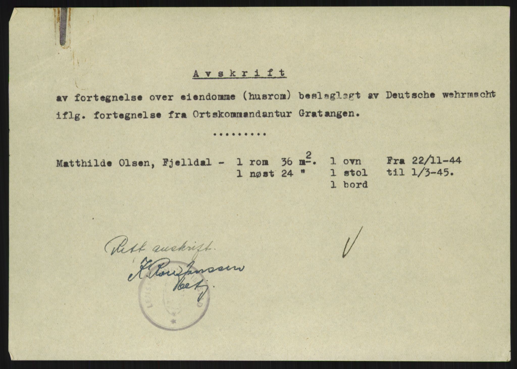 Forsvarsdepartementet, 10. kontor / Oppgjørskontoret, AV/RA-RAFA-1225/D/Dd/L0480: Troms, 1942-1953, p. 42