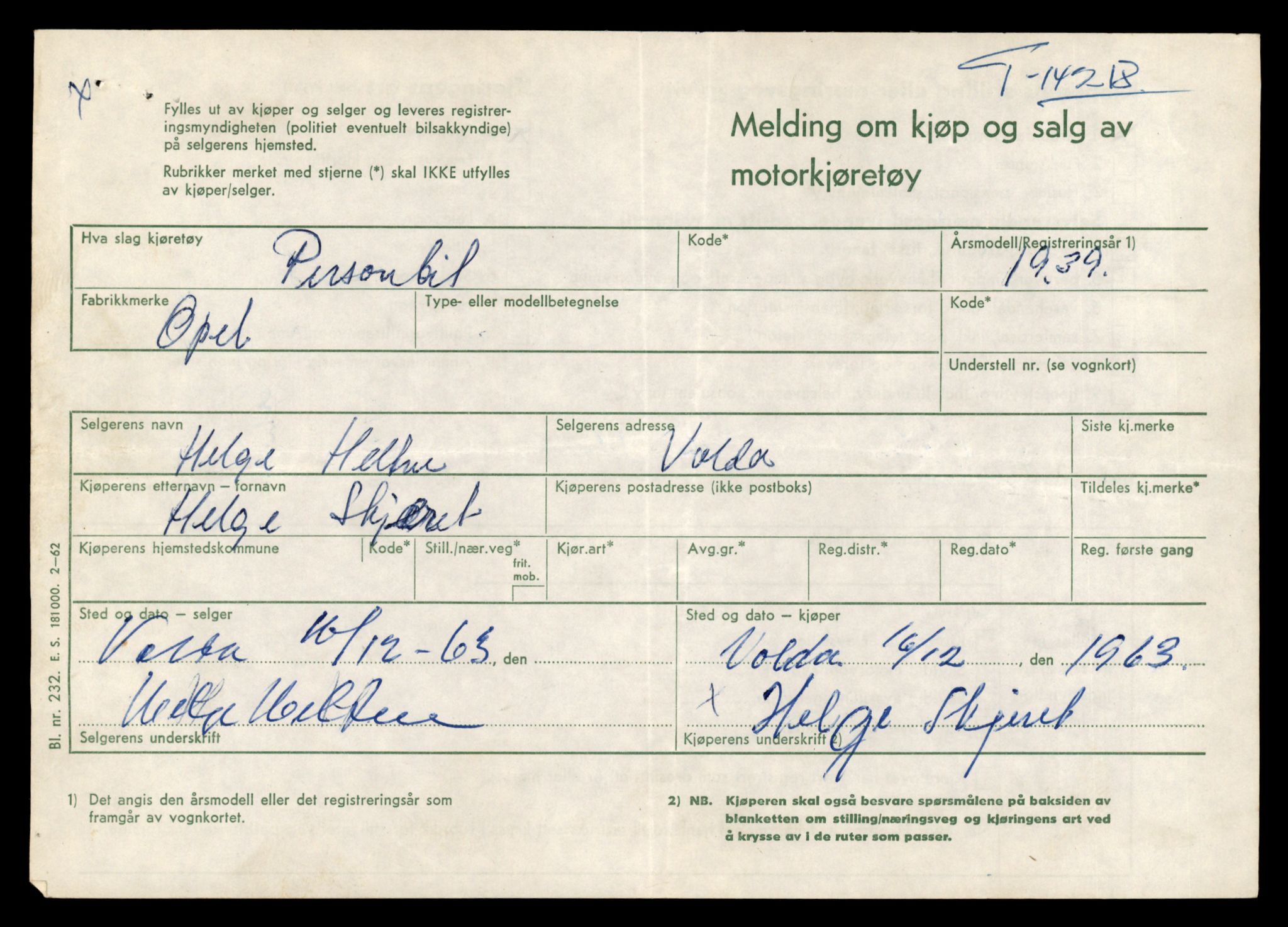 Møre og Romsdal vegkontor - Ålesund trafikkstasjon, AV/SAT-A-4099/F/Fe/L0044: Registreringskort for kjøretøy T 14205 - T 14319, 1927-1998, p. 474