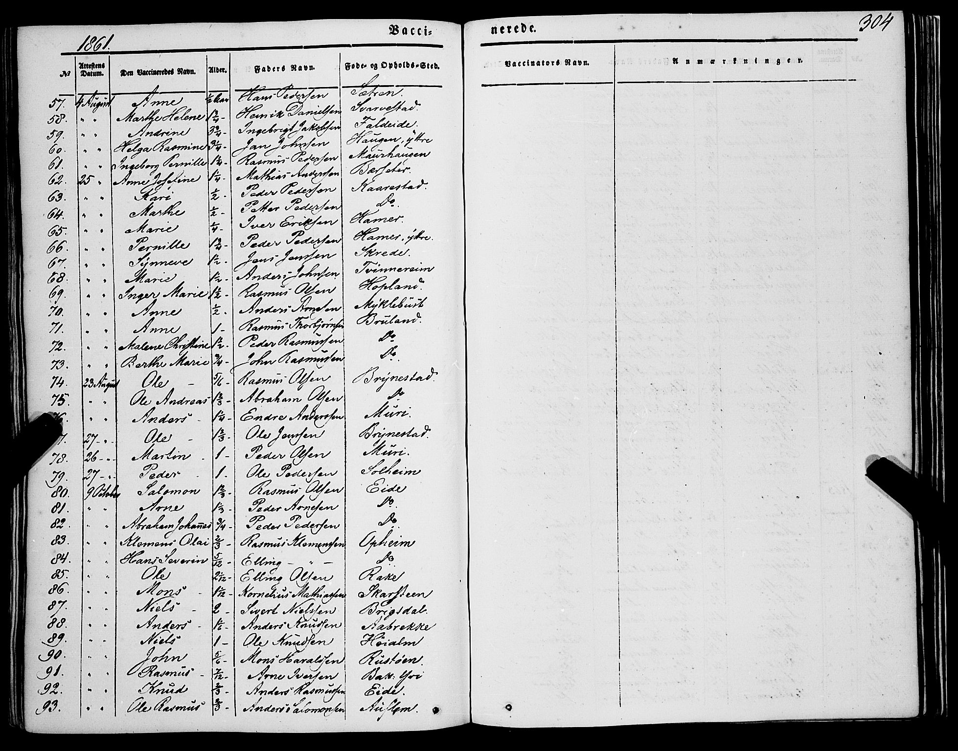 Innvik sokneprestembete, SAB/A-80501: Parish register (official) no. A 5, 1847-1865, p. 304