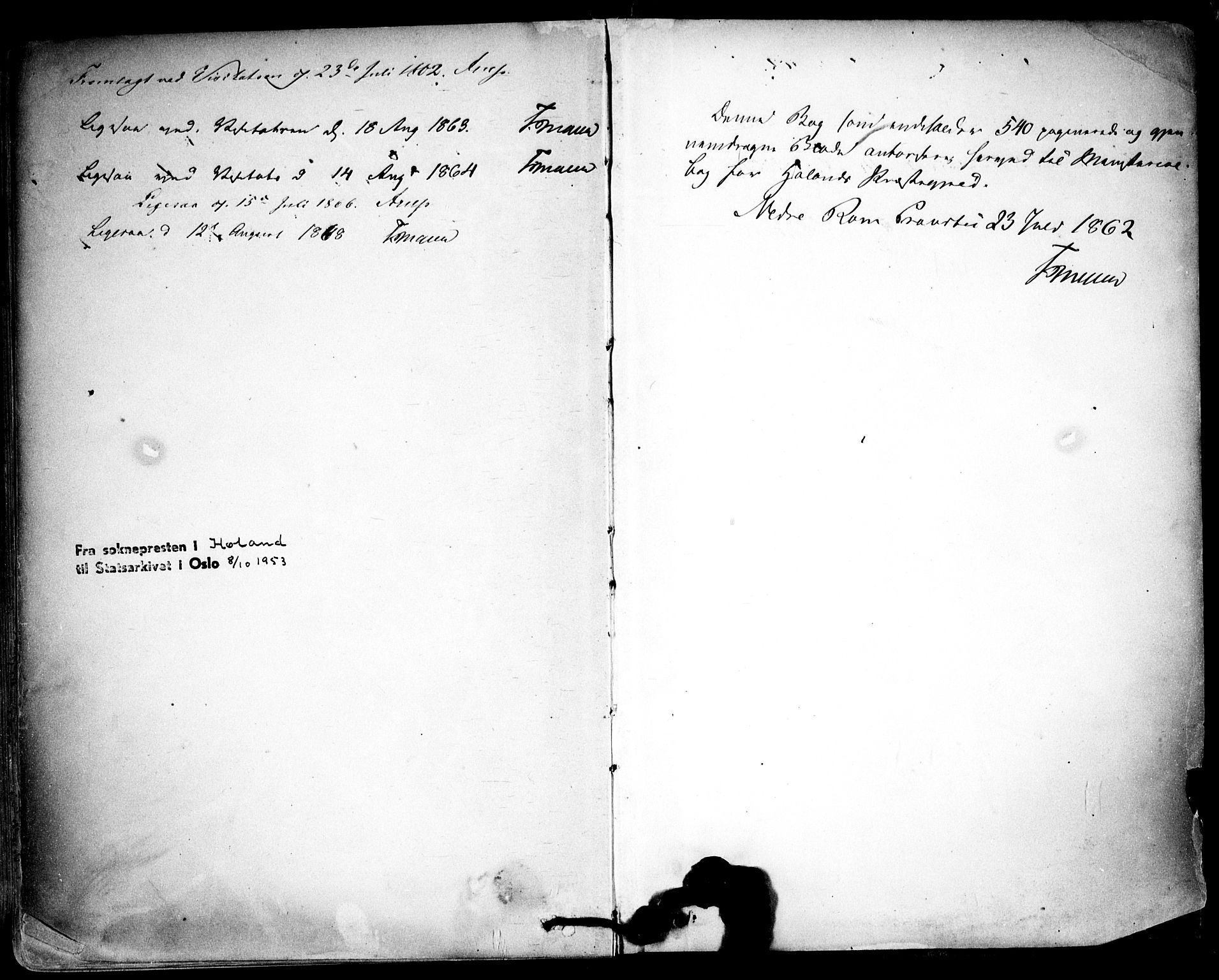 Høland prestekontor Kirkebøker, SAO/A-10346a/F/Fa/L0011: Parish register (official) no. I 11, 1862-1869