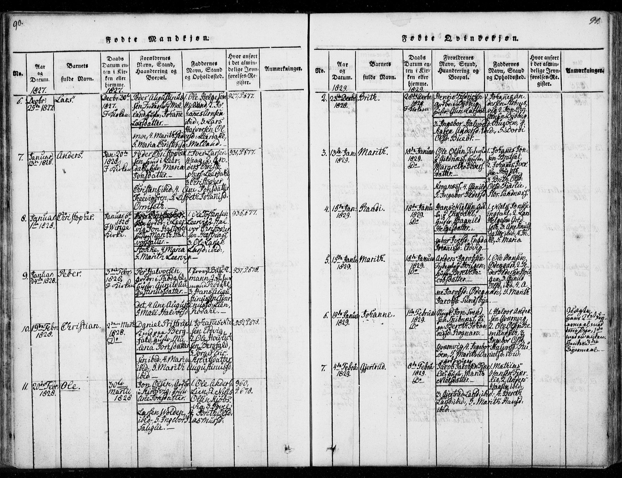 Ministerialprotokoller, klokkerbøker og fødselsregistre - Møre og Romsdal, AV/SAT-A-1454/578/L0903: Parish register (official) no. 578A02, 1819-1838, p. 90-91