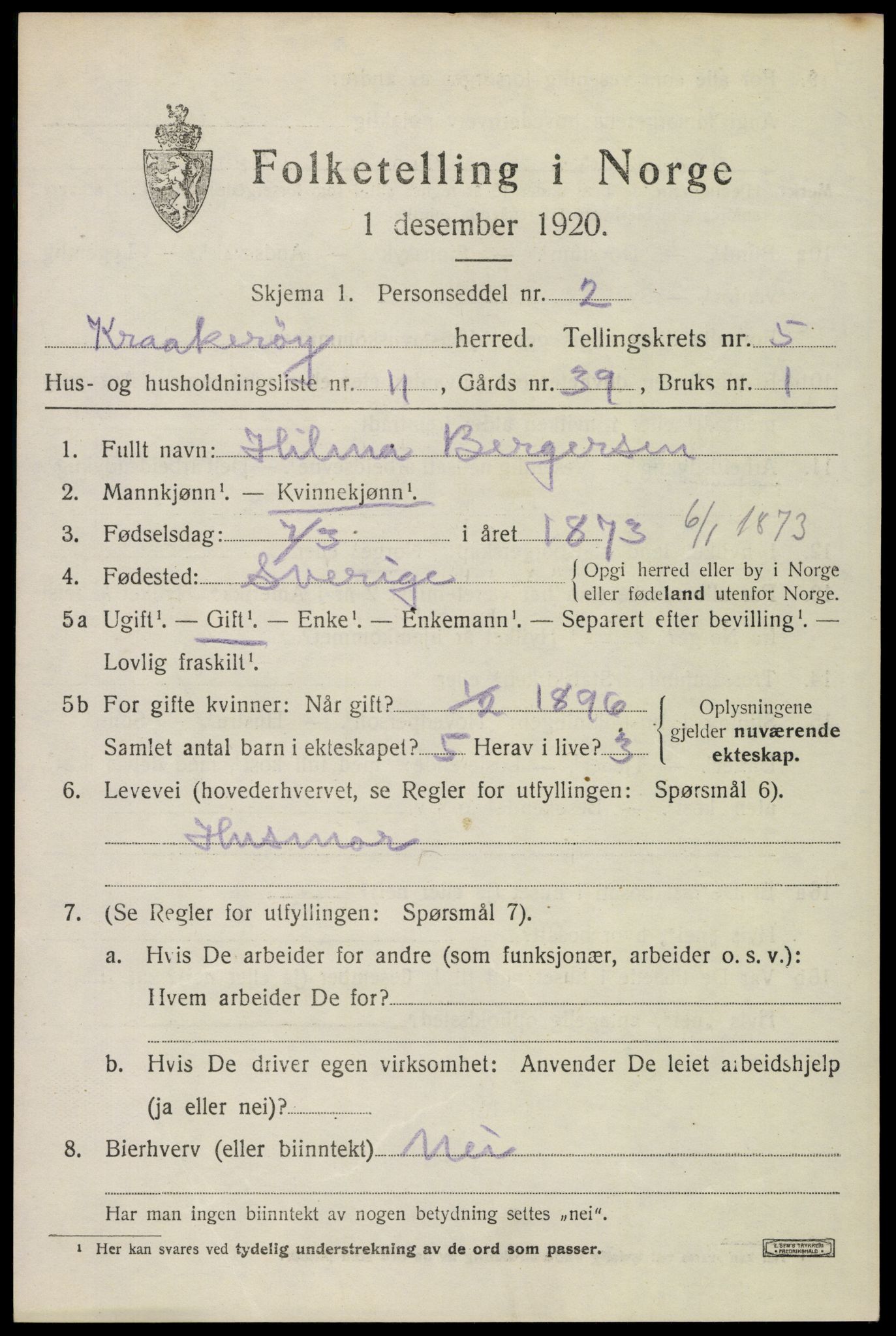 SAO, 1920 census for Kråkerøy, 1920, p. 5972