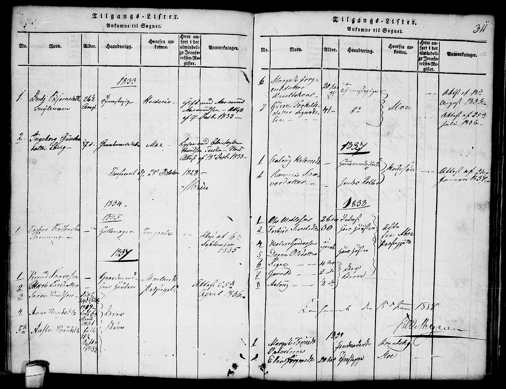 Lårdal kirkebøker, SAKO/A-284/G/Ga/L0001: Parish register (copy) no. I 1, 1815-1861, p. 311