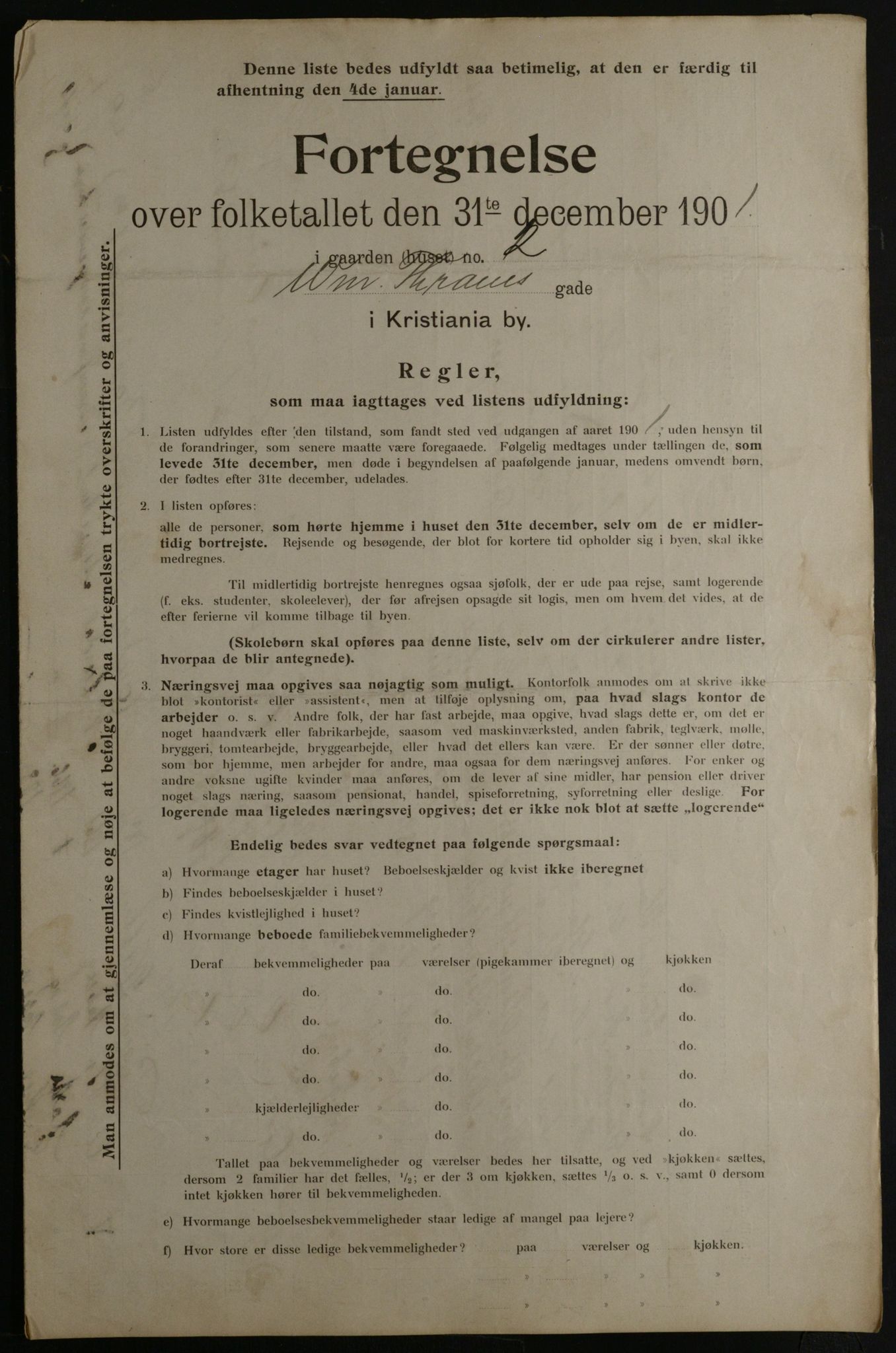 OBA, Municipal Census 1901 for Kristiania, 1901, p. 19426