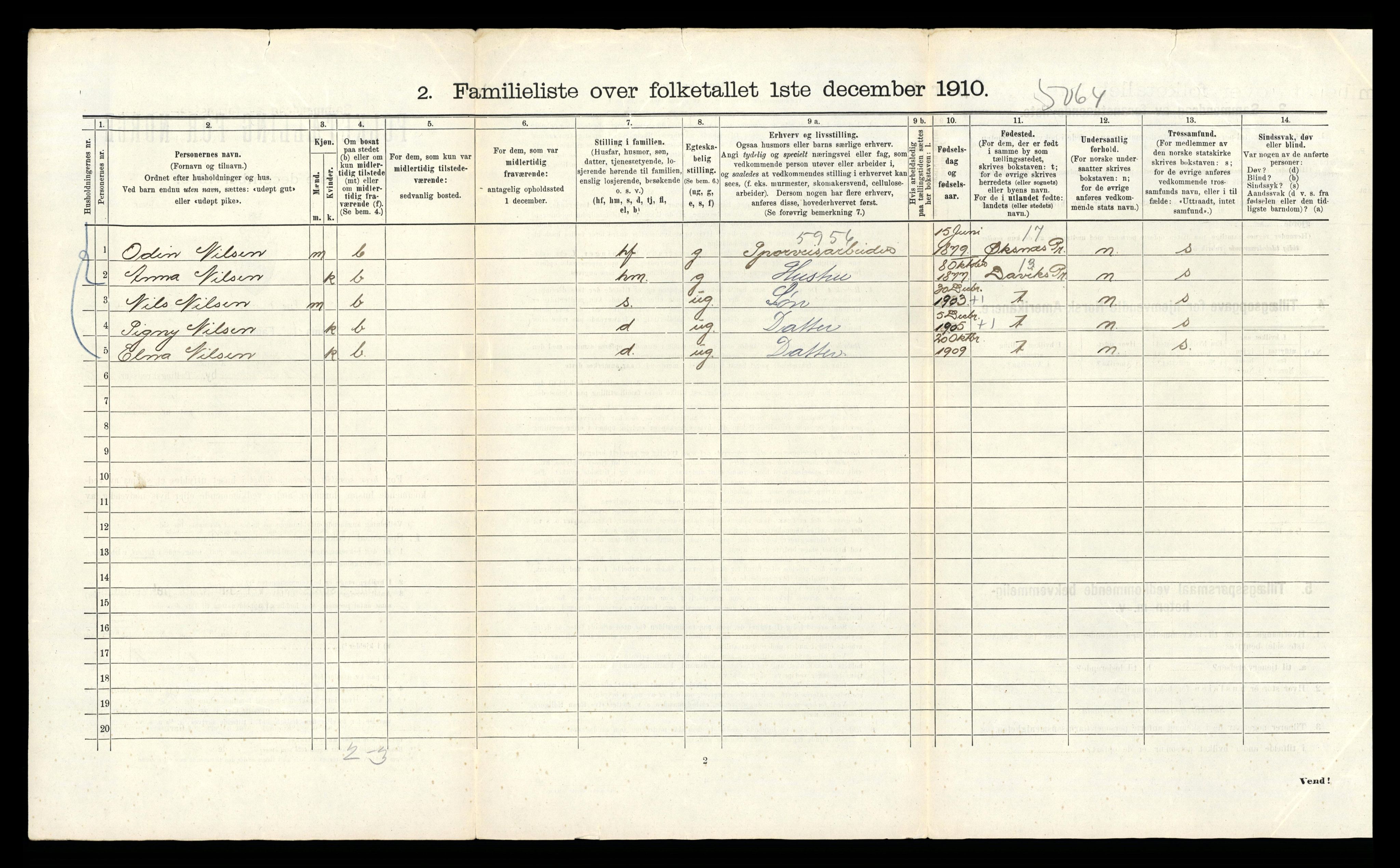 RA, 1910 census for Bergen, 1910, p. 33066