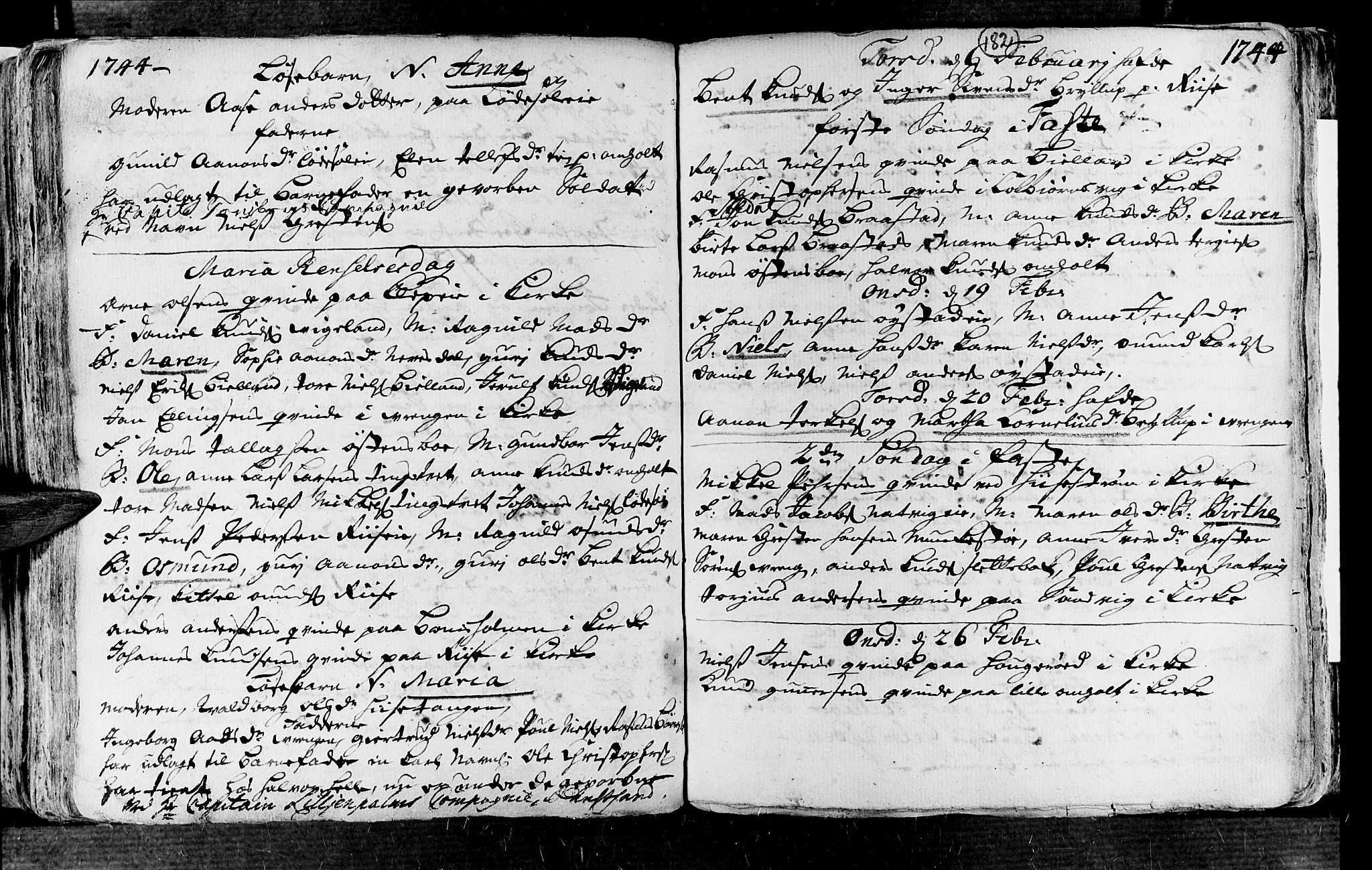 Øyestad sokneprestkontor, AV/SAK-1111-0049/F/Fa/L0004: Parish register (official) no. A 4, 1730-1750, p. 182