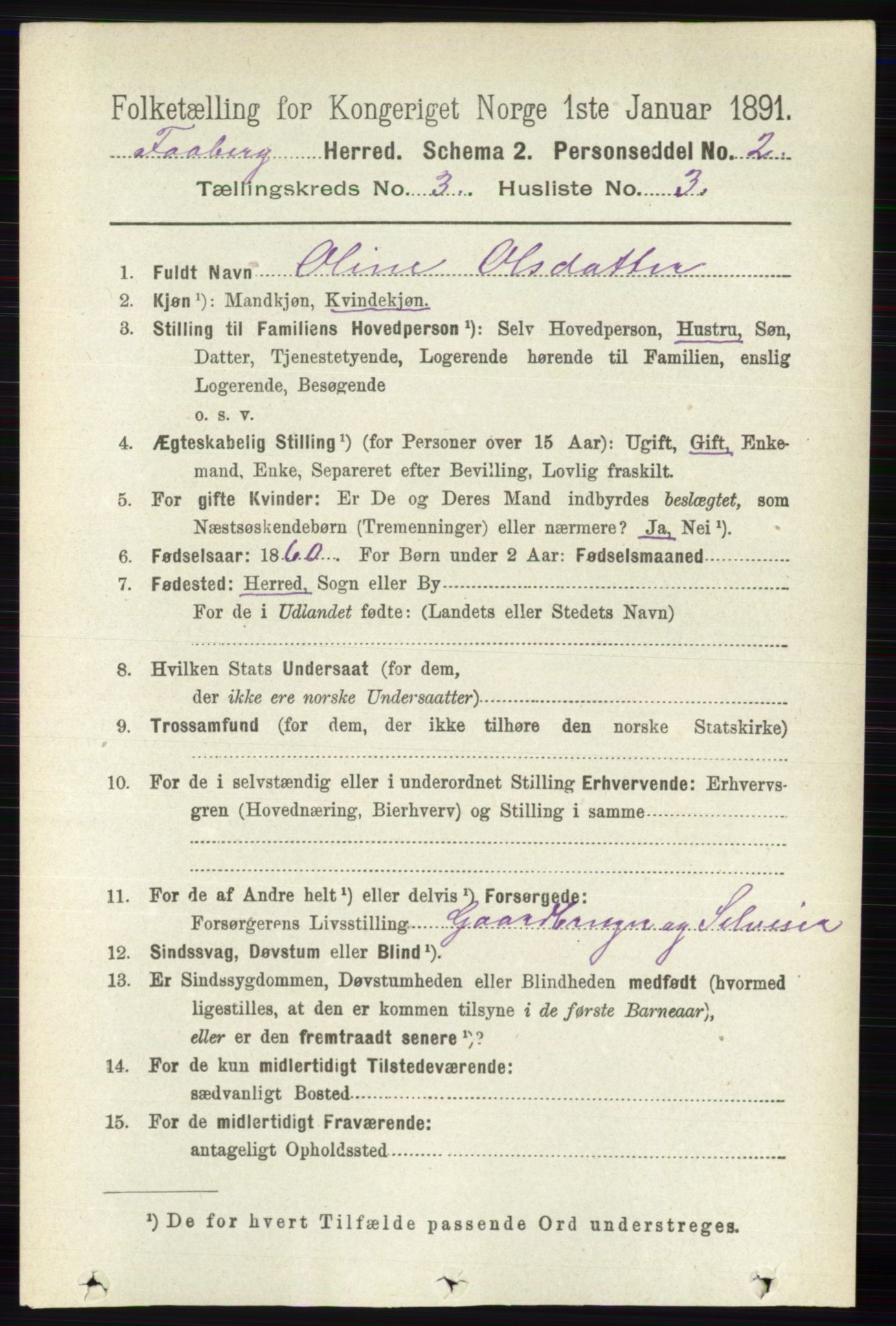 RA, 1891 census for 0524 Fåberg, 1891, p. 873